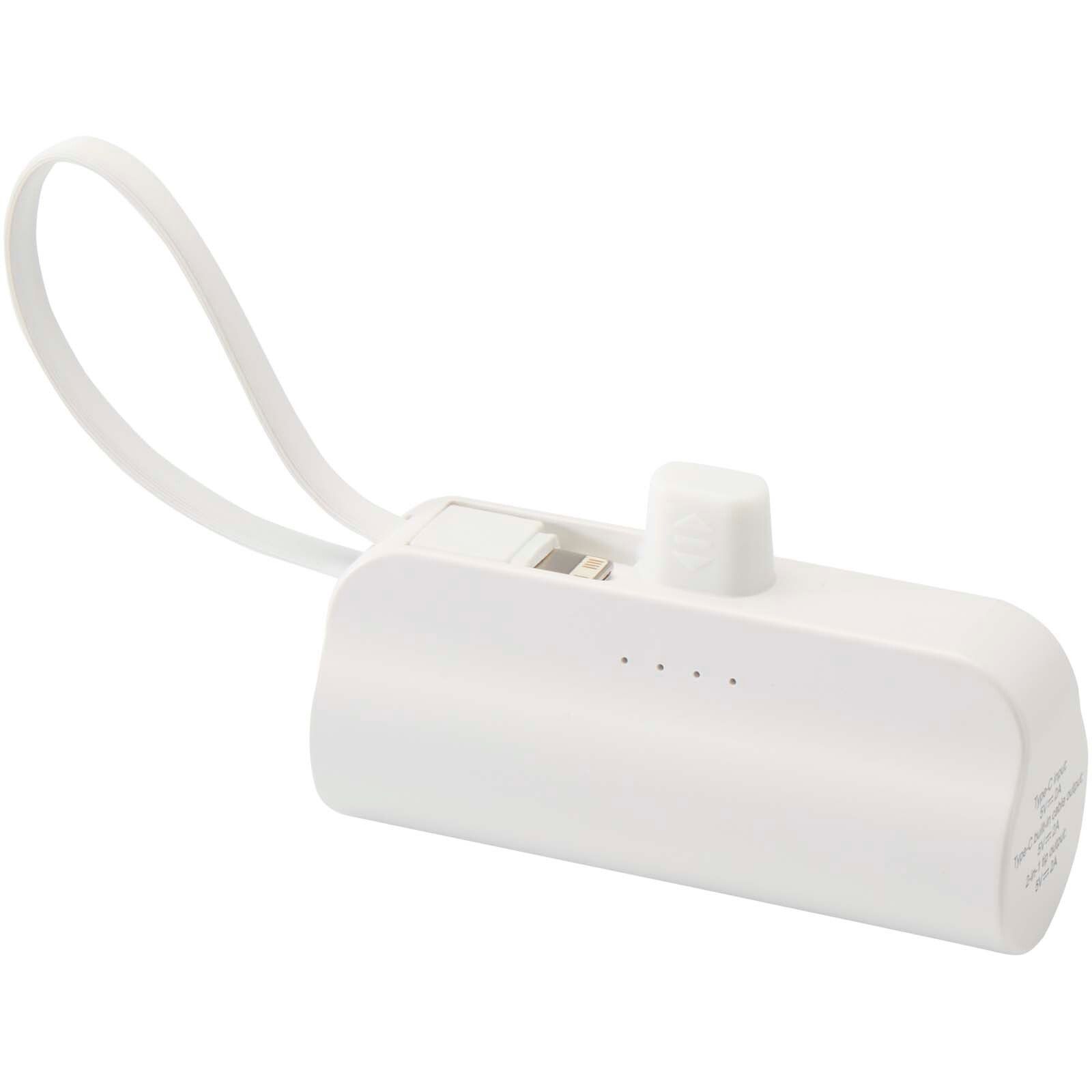 Alnair 10 W 5000 mAh Typ C Powerbank aus recyceltem Kunststoff mit integriertem Klappständer und 2 in 1 Kabel - weiss-275
