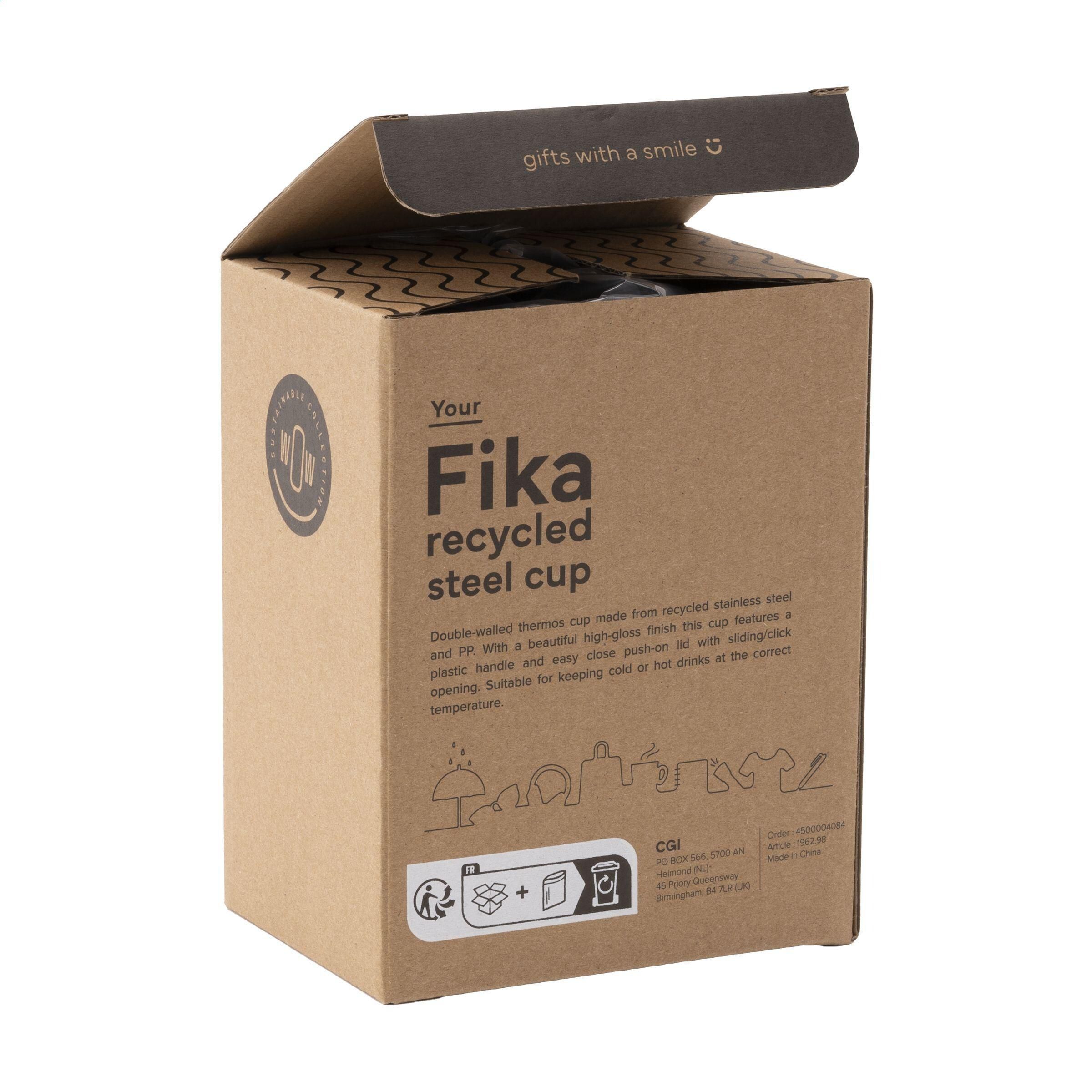 Fika RCS Recycled Steel Cup 400 ml Thermobecher - schwarz-353