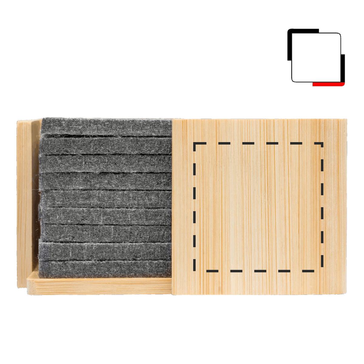Veredelungsposition auf der Vorderseite der Box