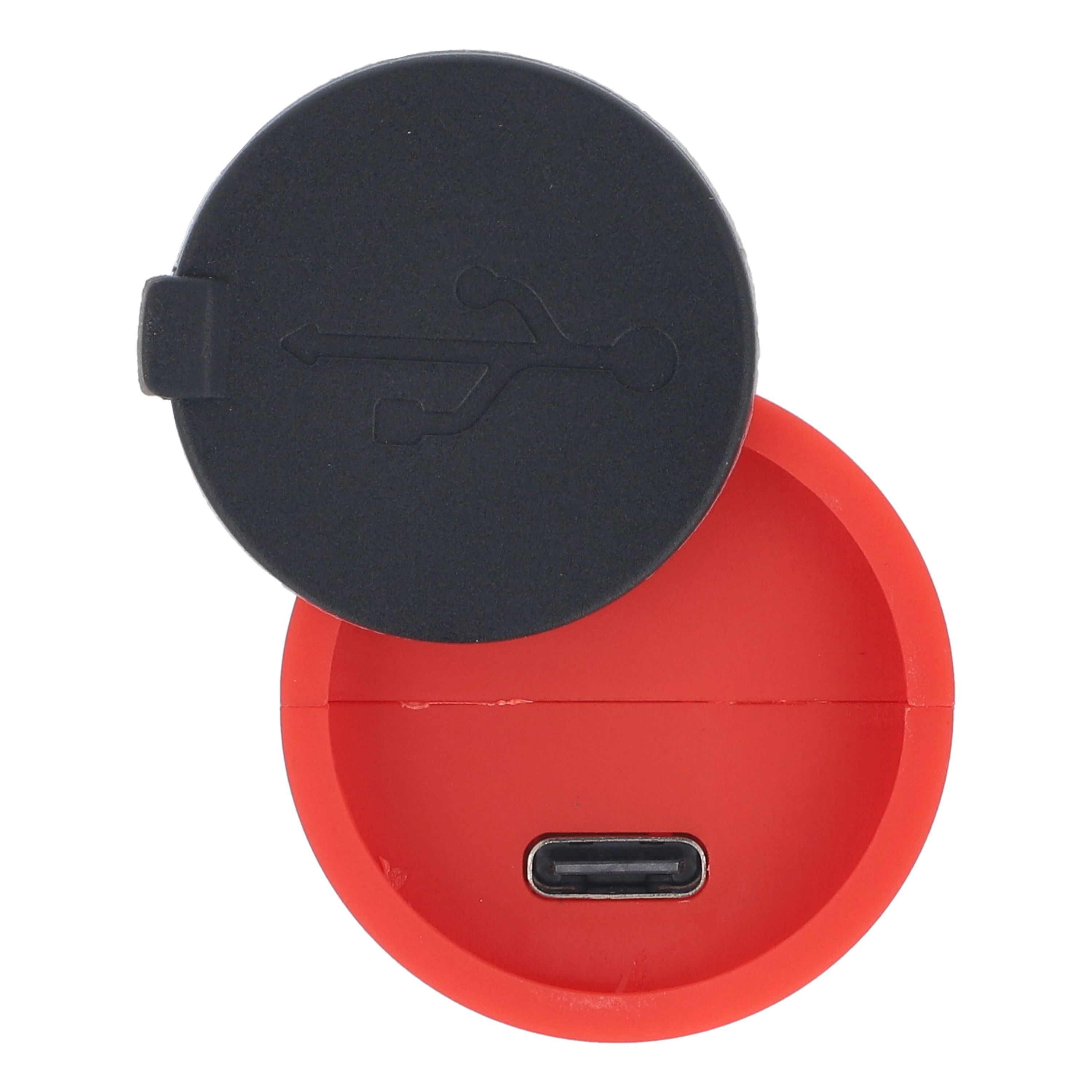 Wiederaufladbare 10-W-LED-Taschenlampe mit Zoomfunktion, 300 lm - rot-496