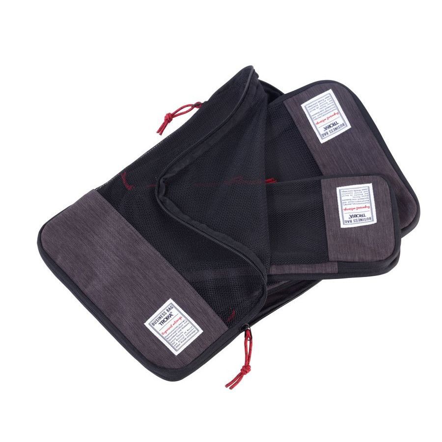 Troika Reise-Kompressionstaschen Set BUSINESS PACKING CUBES - anthrazit - schwarz-885