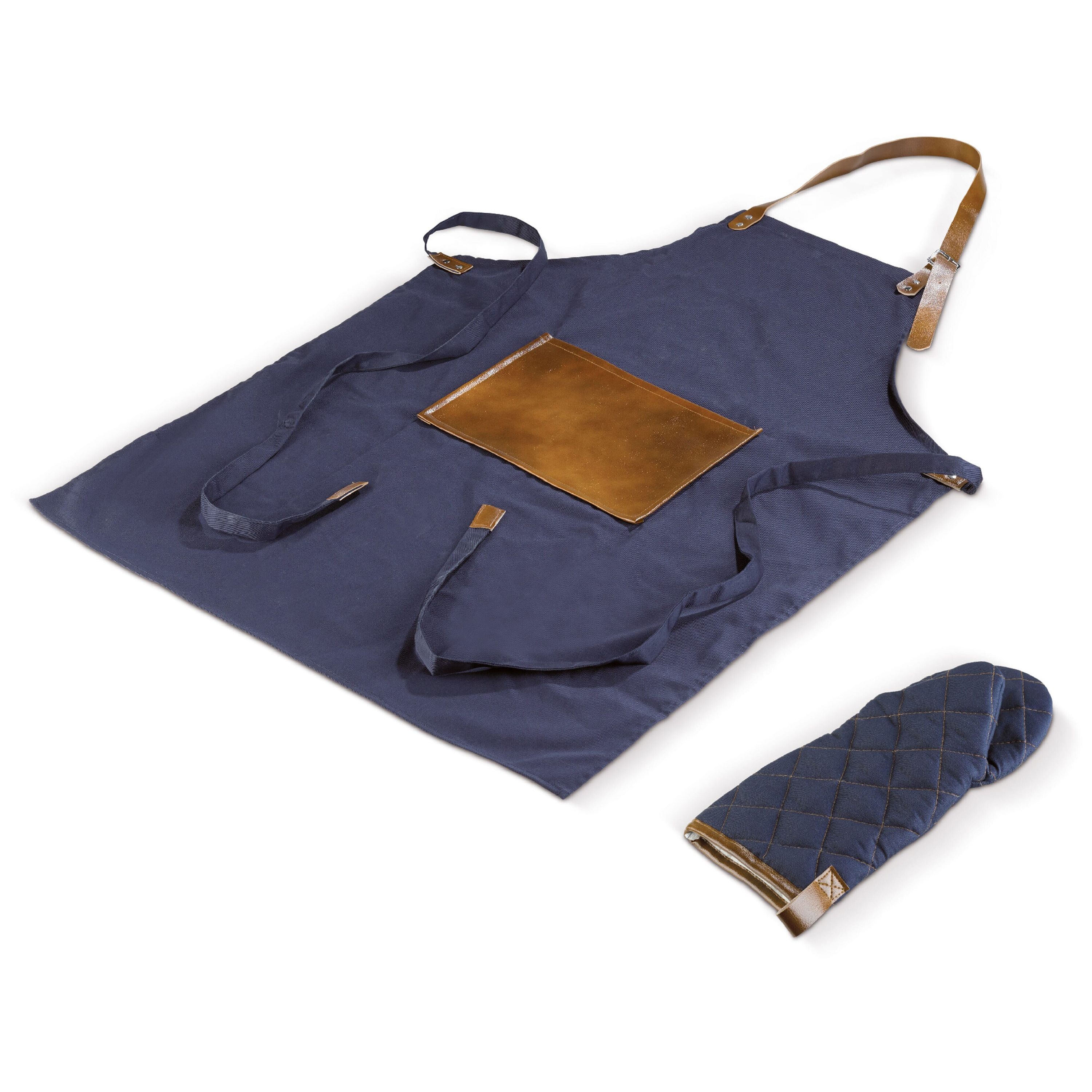 BBQ-Schürze und -Handschuh - dunkelblau-844