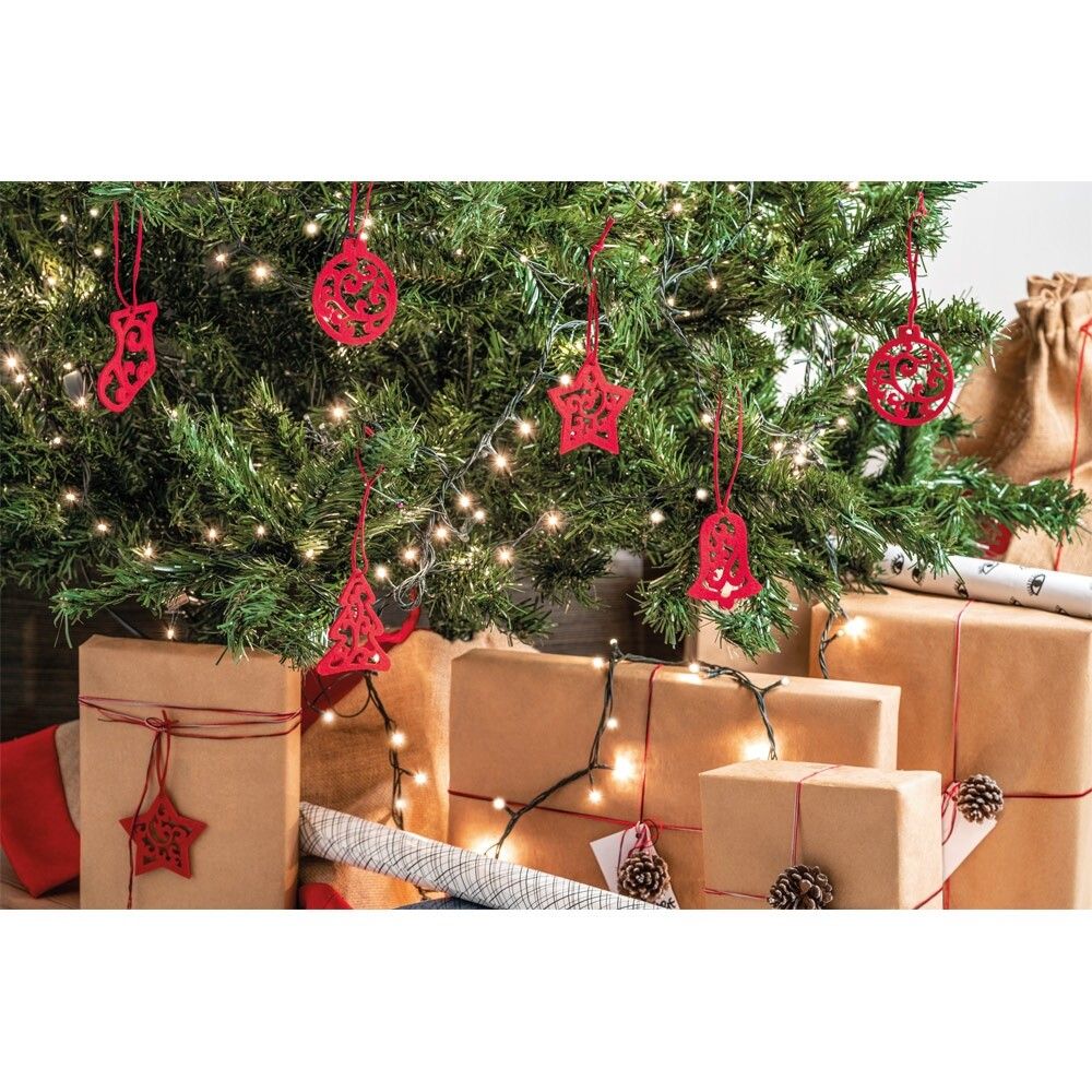 JUBANY Weihnachtsfiguren zum Aufhängen - rot-270