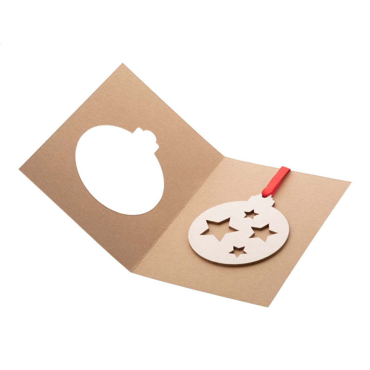 TreeCard Eco Weihnachtskarte, Kugel - natur-178