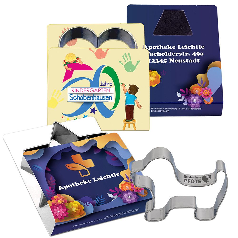 Backförmchen Single-Pack - Weihnachten - Hufeisen Digitaldruck Vorderseite, Lasergravur-811