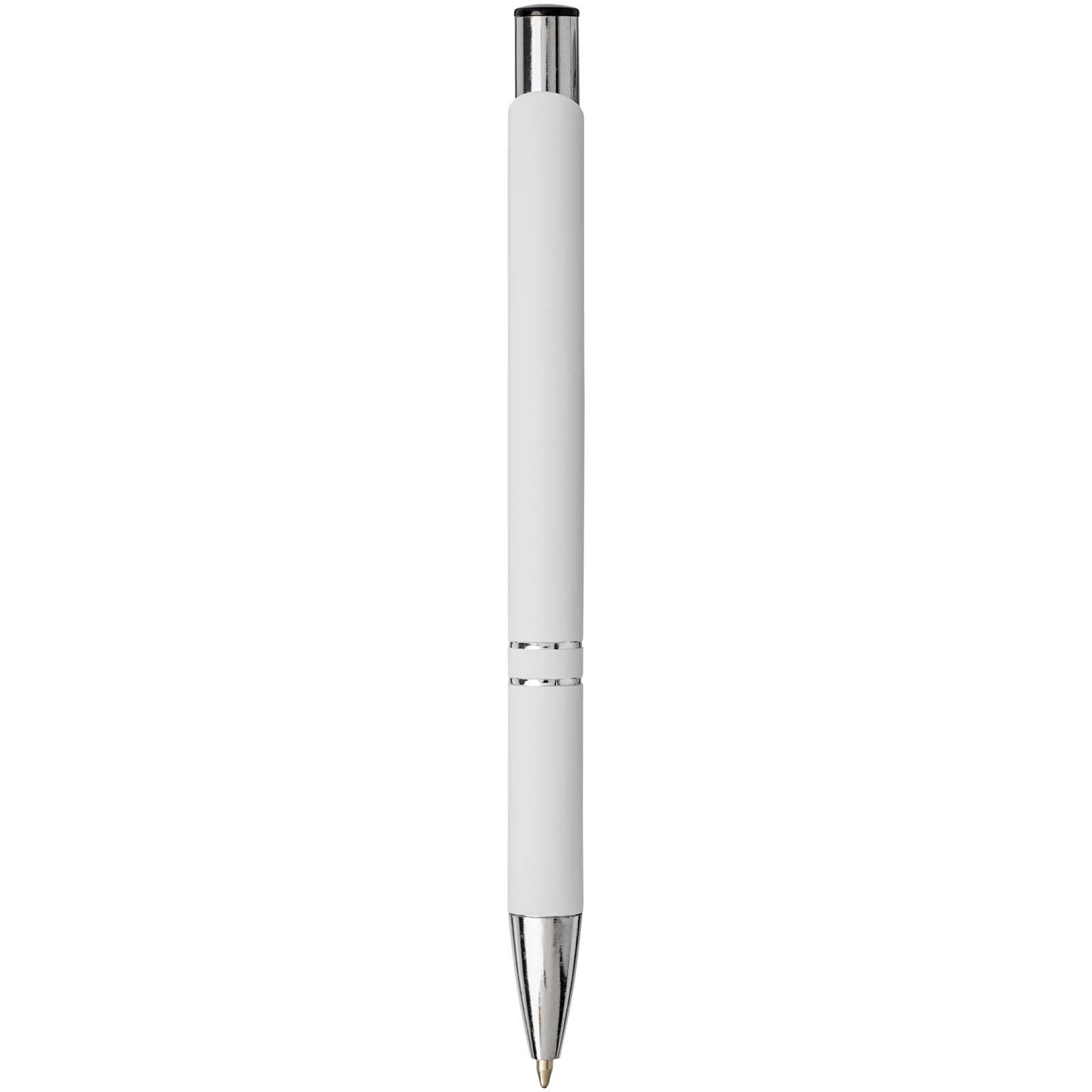 Moneta Soft Touch Druckkugelschreiber (schwarze Mine) - weiss-732