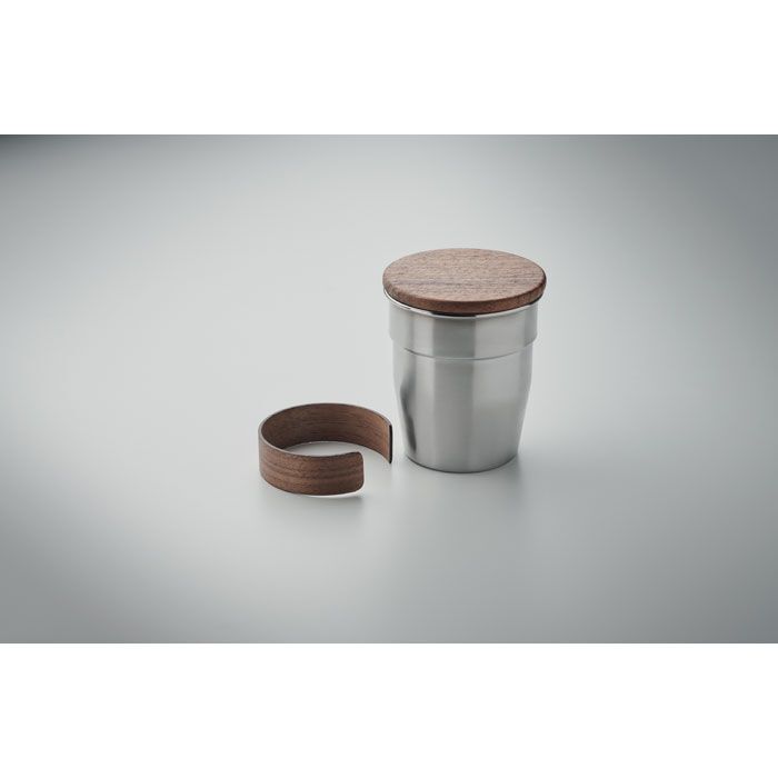 Einwandiger Becher 350 ml WALNUT - mattsilber-653