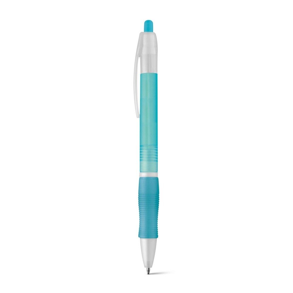 SLIM BK Kugelschreiber aus ABS mit Gummigriff - hellblau-10