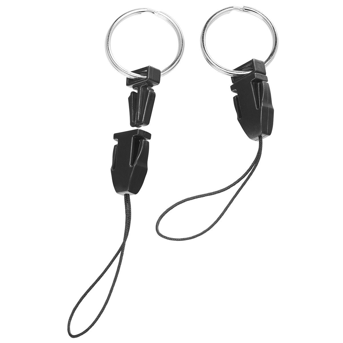 Handystring mit Schnappverschluß und Ring - schwarz-848