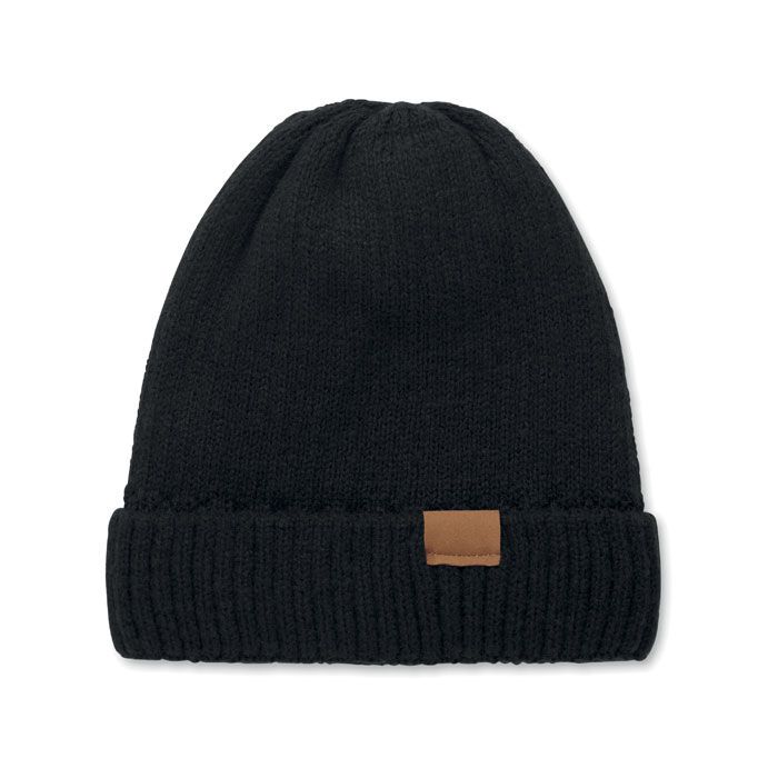 Beanie mit Bündchen PUNTOS - schwarz-808