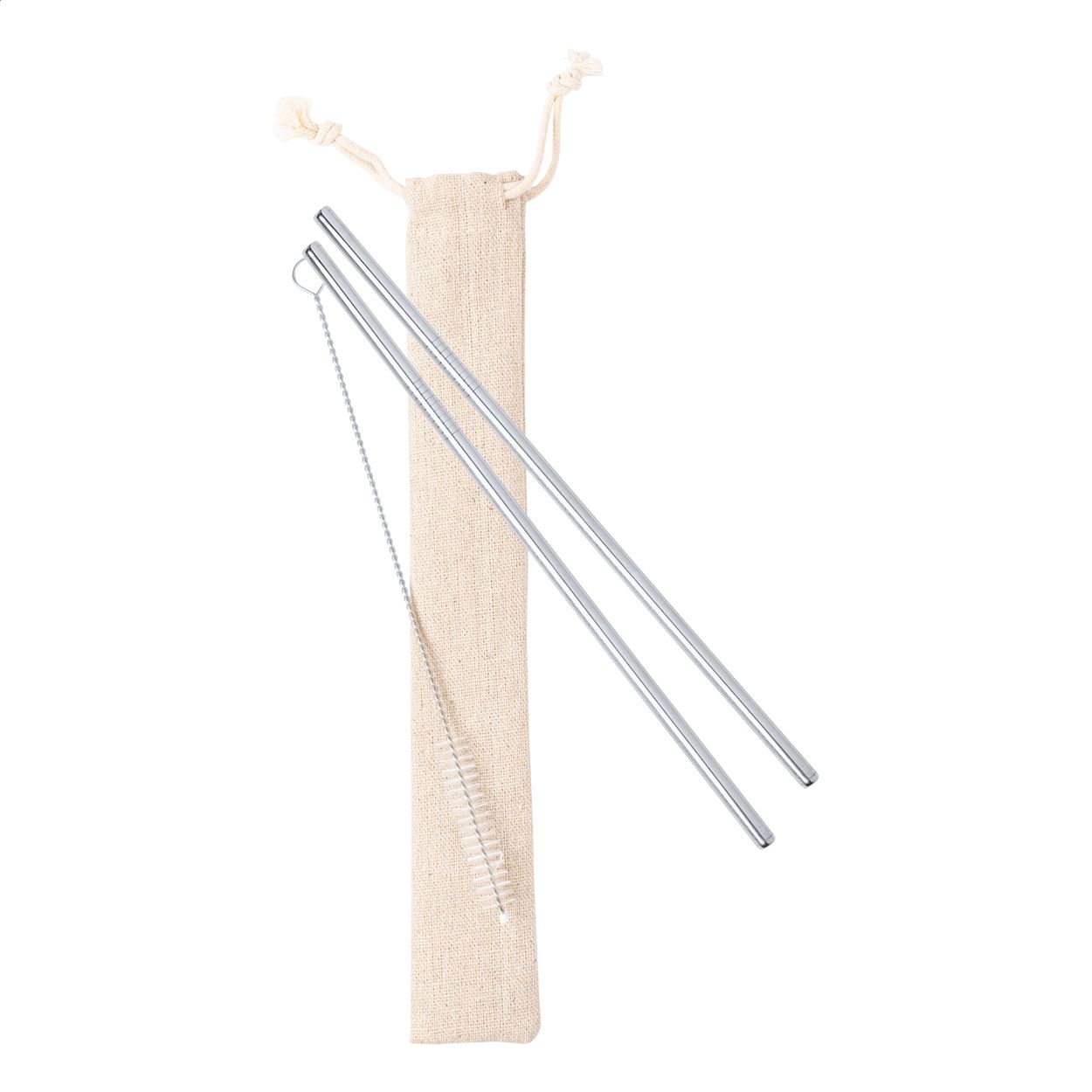 Trinkhalm-Set Kalux - silber - natur-934