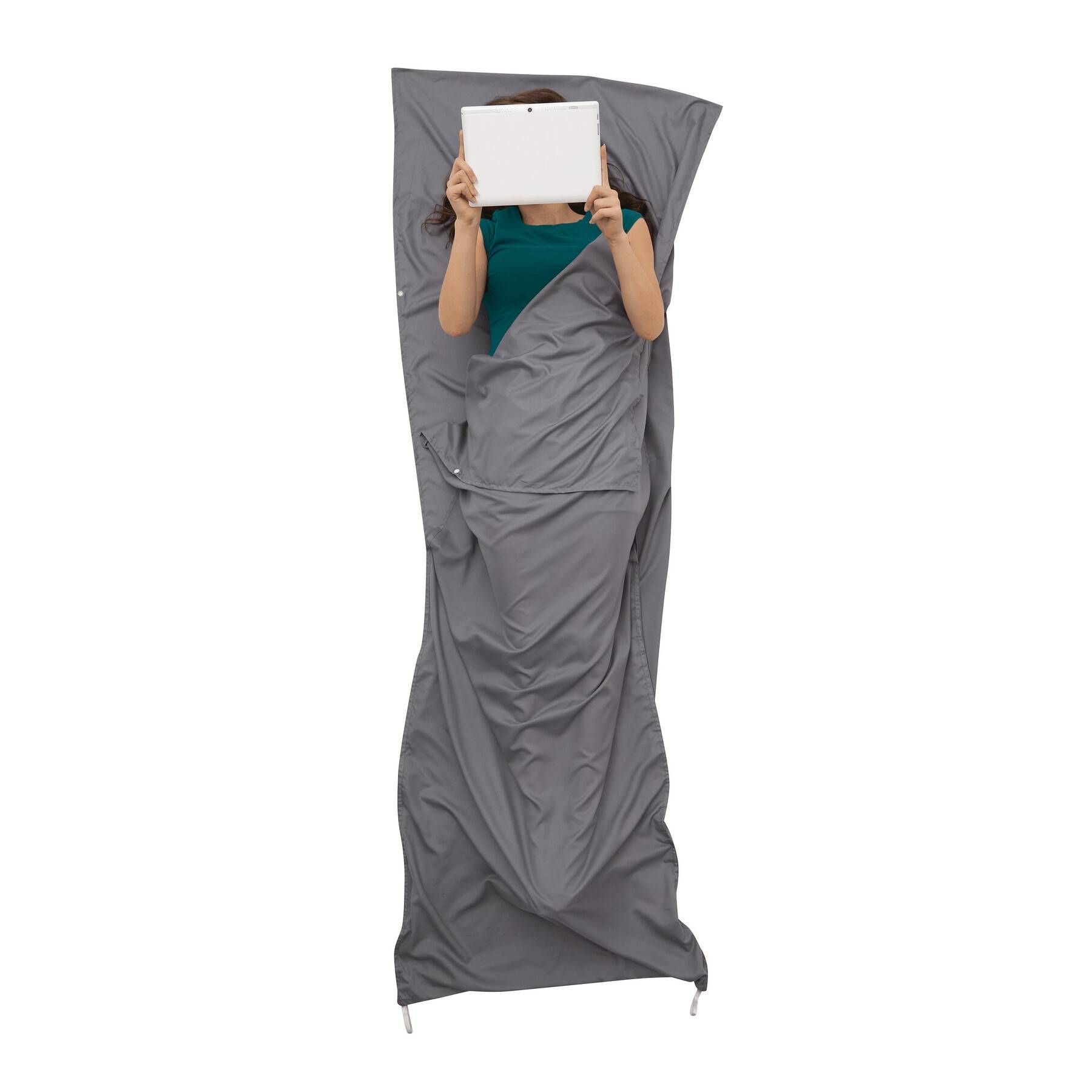 Reiseschlafsack VACATION VIBES - grau - schwarz-222