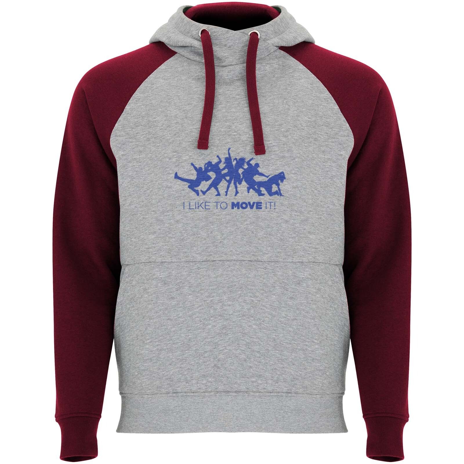 Badet zweifarbiger Kapuzenpullover für Kinder  - heather grau -  granatrot-856
