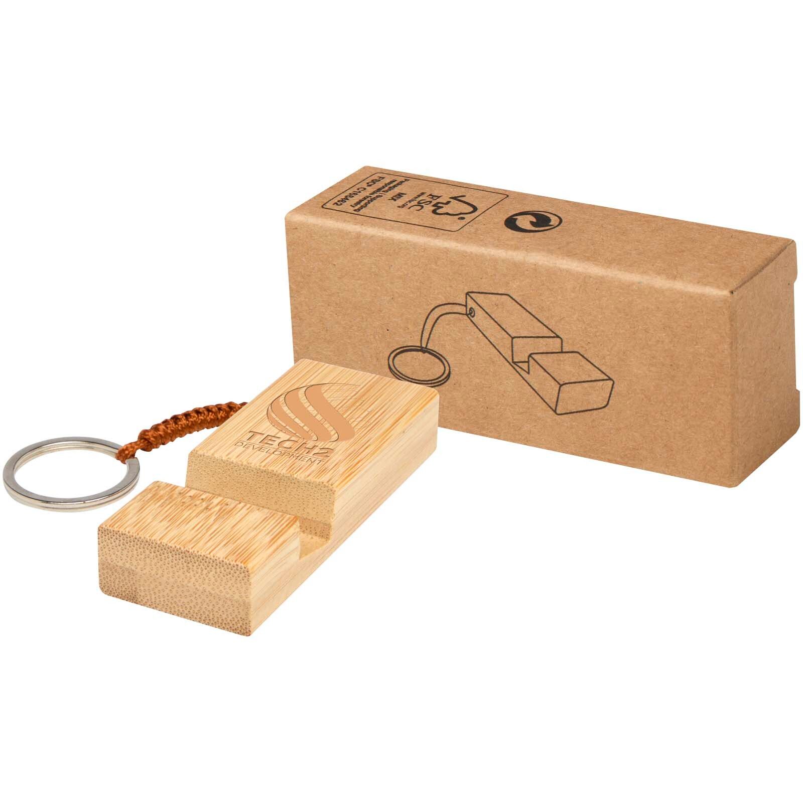 Bosona Smartphonehalterung mit Schlüsselanhänger aus Bambus - holz-1