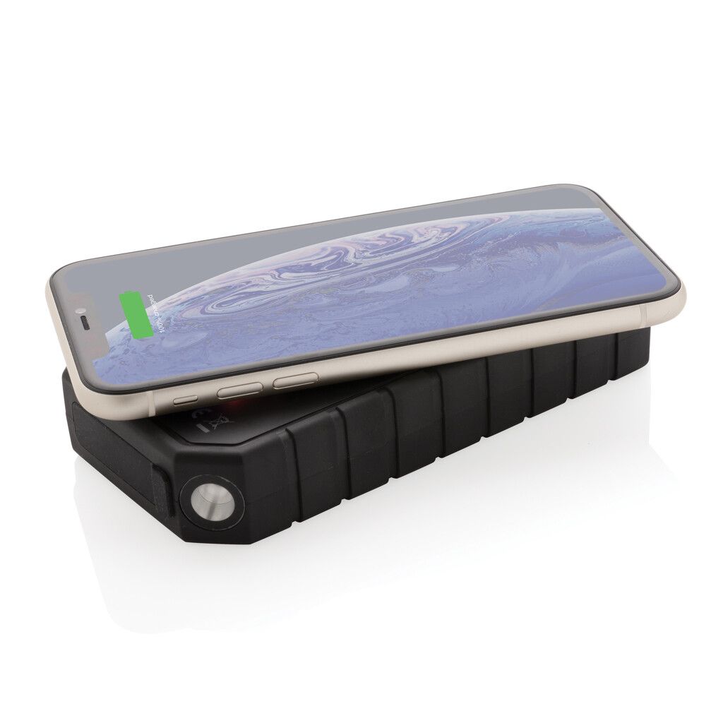 10.000 mAh Solar-Powerbank mit 10W Wireless aus RCS Plastik - schwarz-842