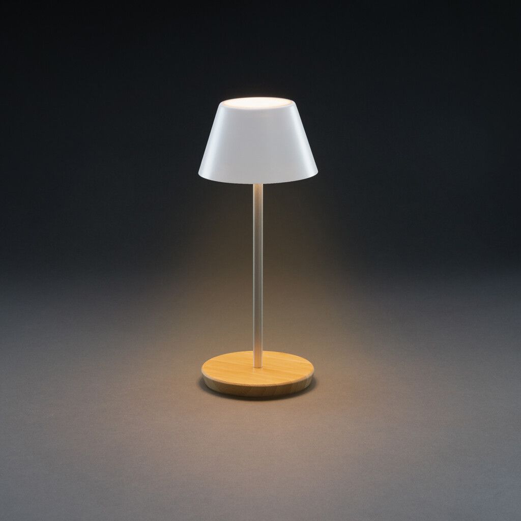 Pure Glow USB-Tischleuchte aus RCS recyceltem Kunststoff - weiß-910