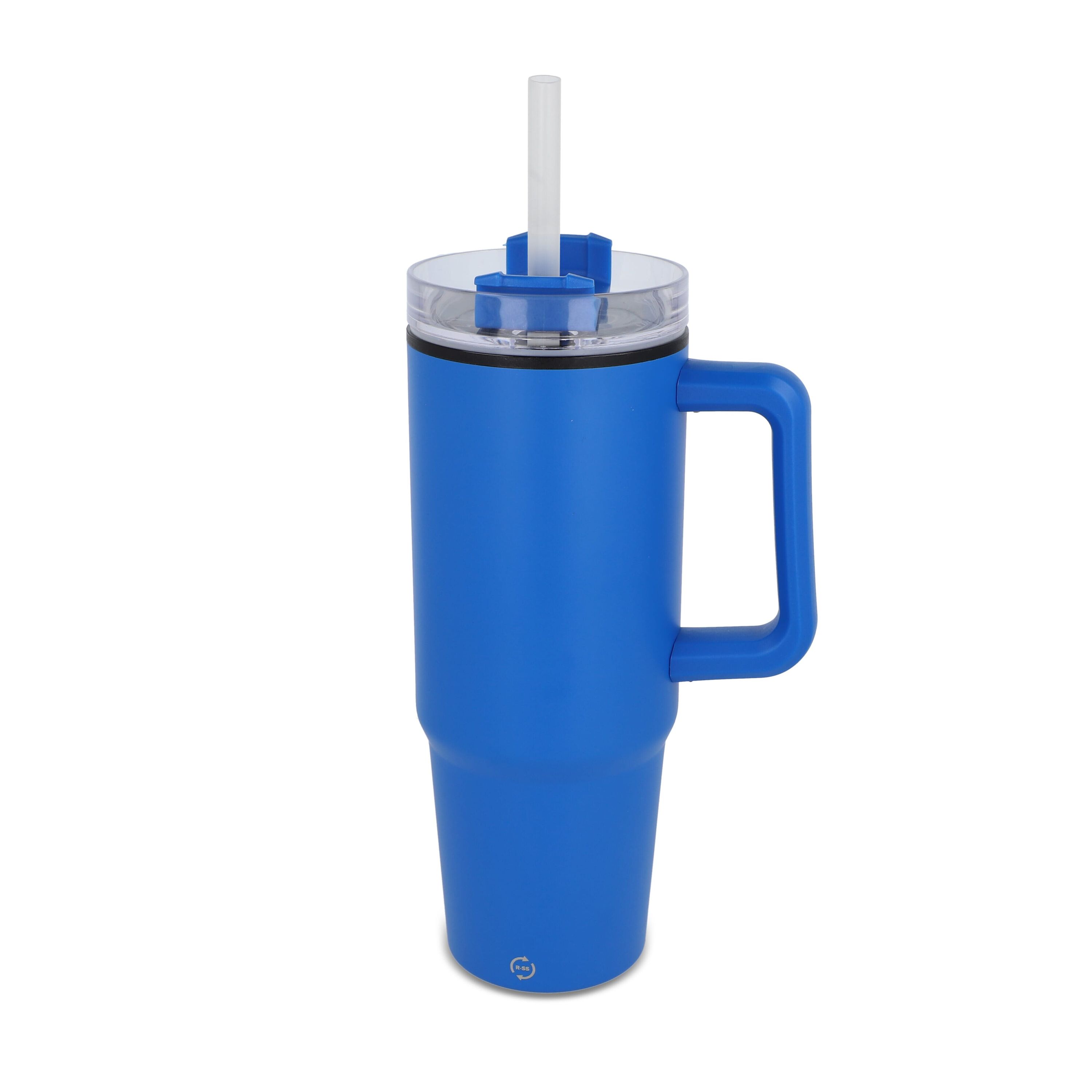 Miami Becher mit Henkel und Strohhalm 800ml - blau-774
