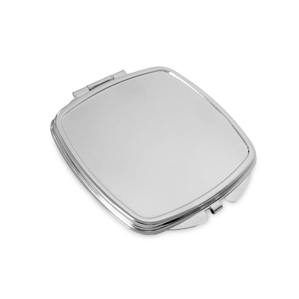 SHIMMER Doppelter Taschenspiegel aus Metall - silber-46