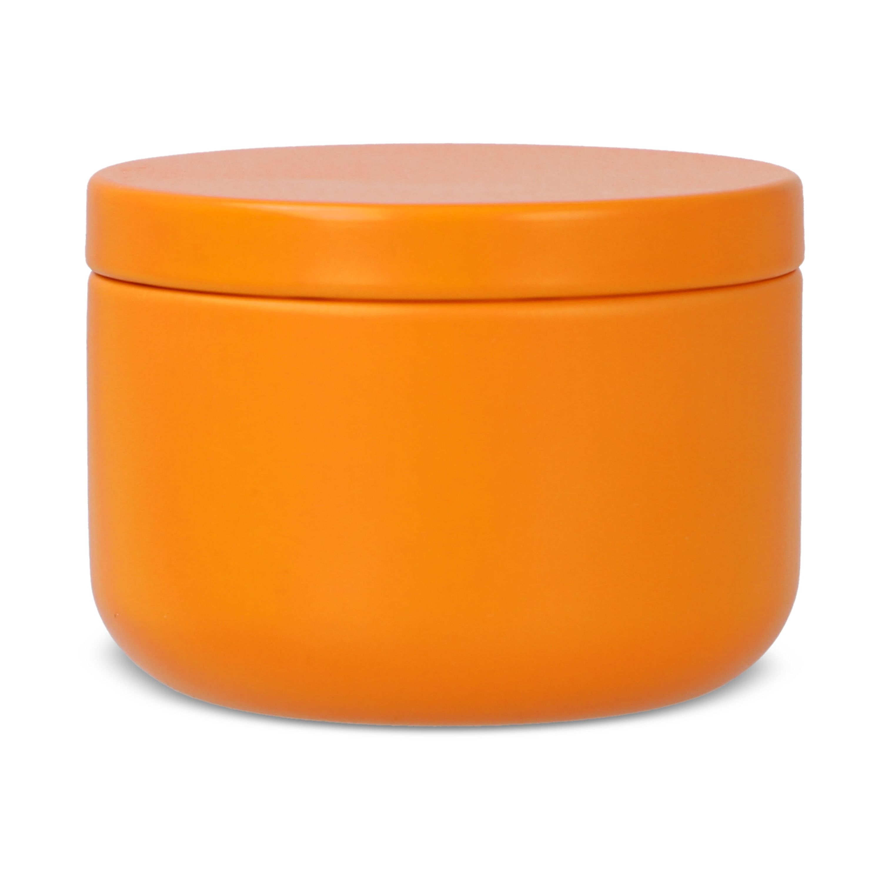 Asana unparfümierte Kerze auf Pflanzenbasis in recycelter Dose - orange-404
