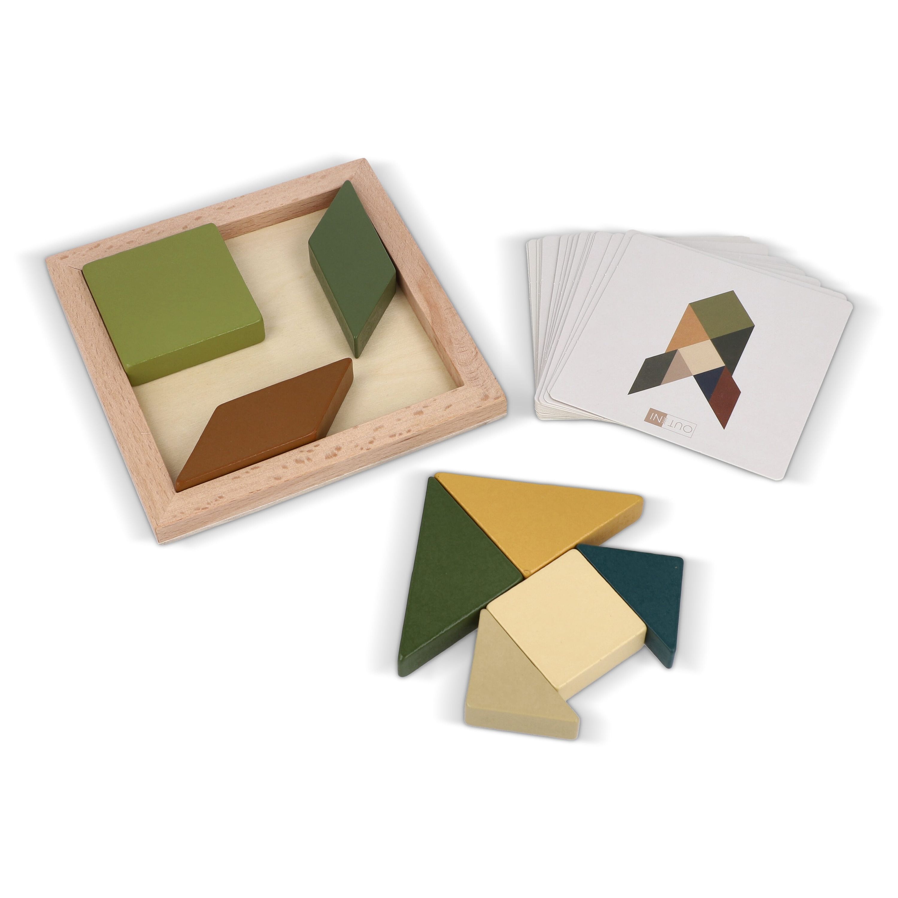InSideOut Holz-Tangram think IQ puzzle - neon sortiment-359