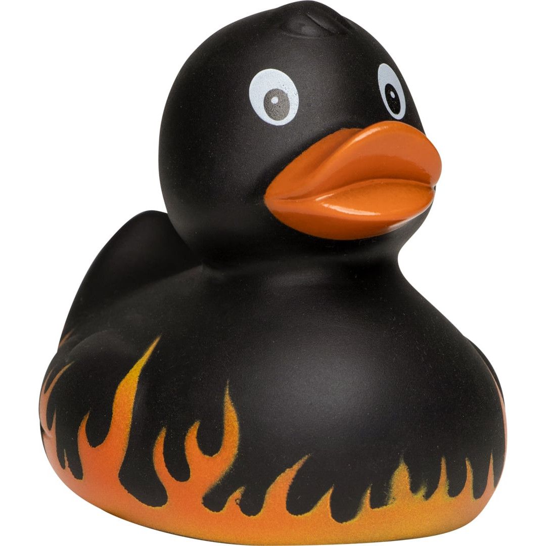 Quietsche-Ente Flammen - schwarz-945