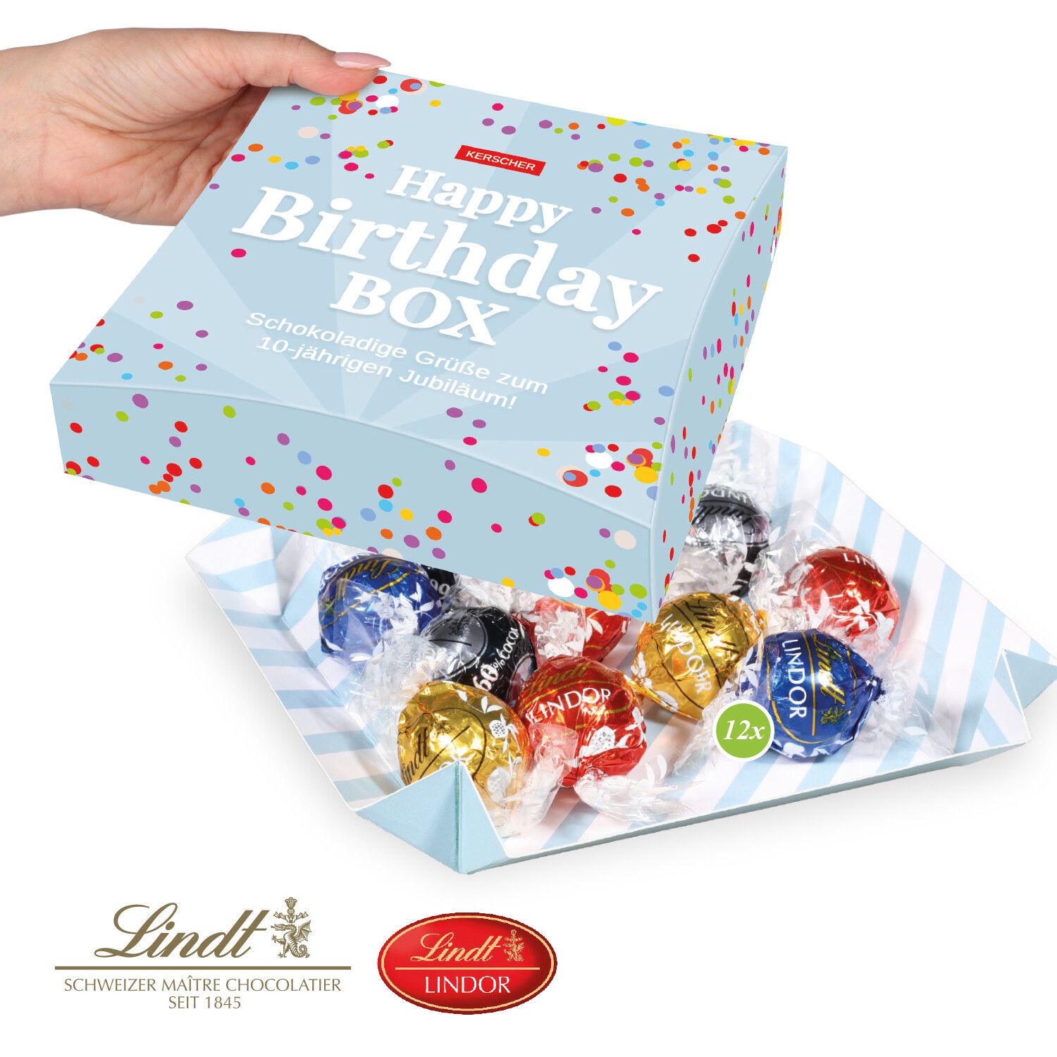 Präsentbox mit Lindt Lindor Pralinés-860
