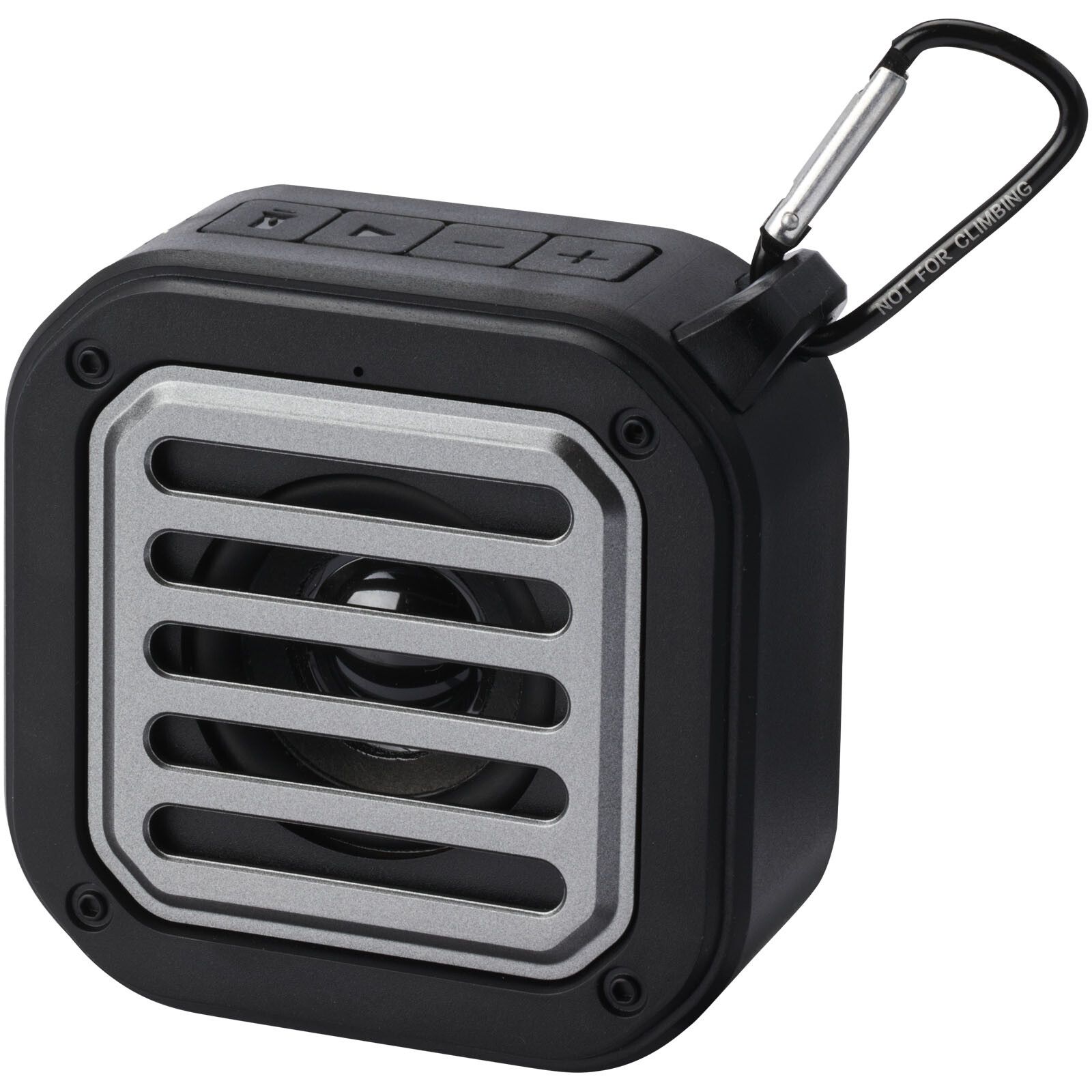 Solo 3W IPX5 Solar Bluetooth-Lautsprecher aus recyceltem RCS Kunststoff mit Karabinerhaken  - schwarz-945