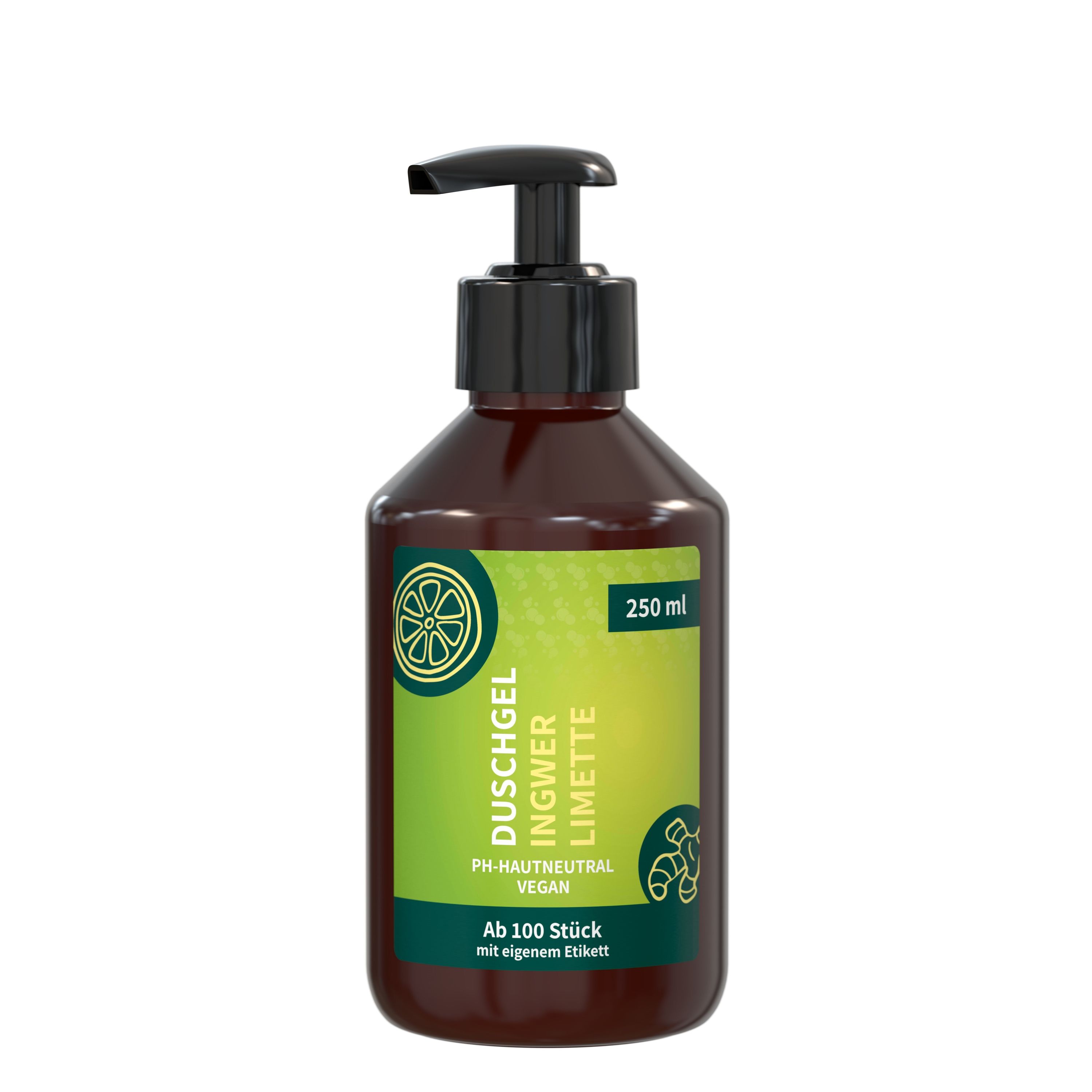 250 ml Spender Duschgel Ingwer-Limette Body Label-381