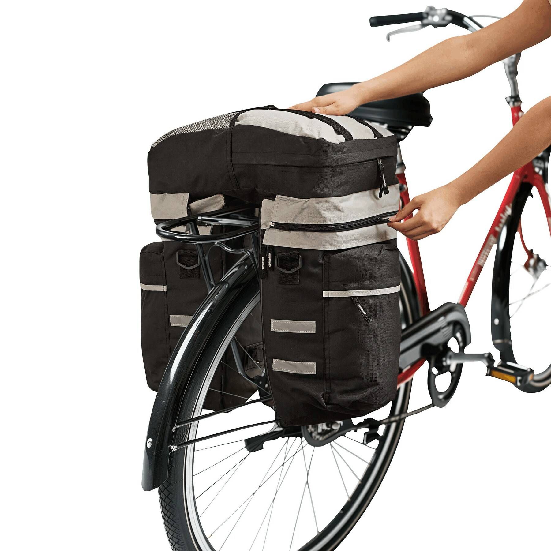 Fahrrad-Packtaschenset BIKE 3-teilig - grau - schwarz-639