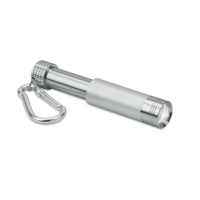 Taschenlampe mit Karabiner POP LIGHT - silber-699
