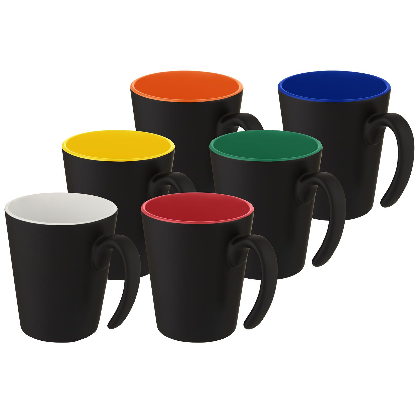 Oli 360 ml Keramikbecher mit Henkel - gelb -  schwarz-791