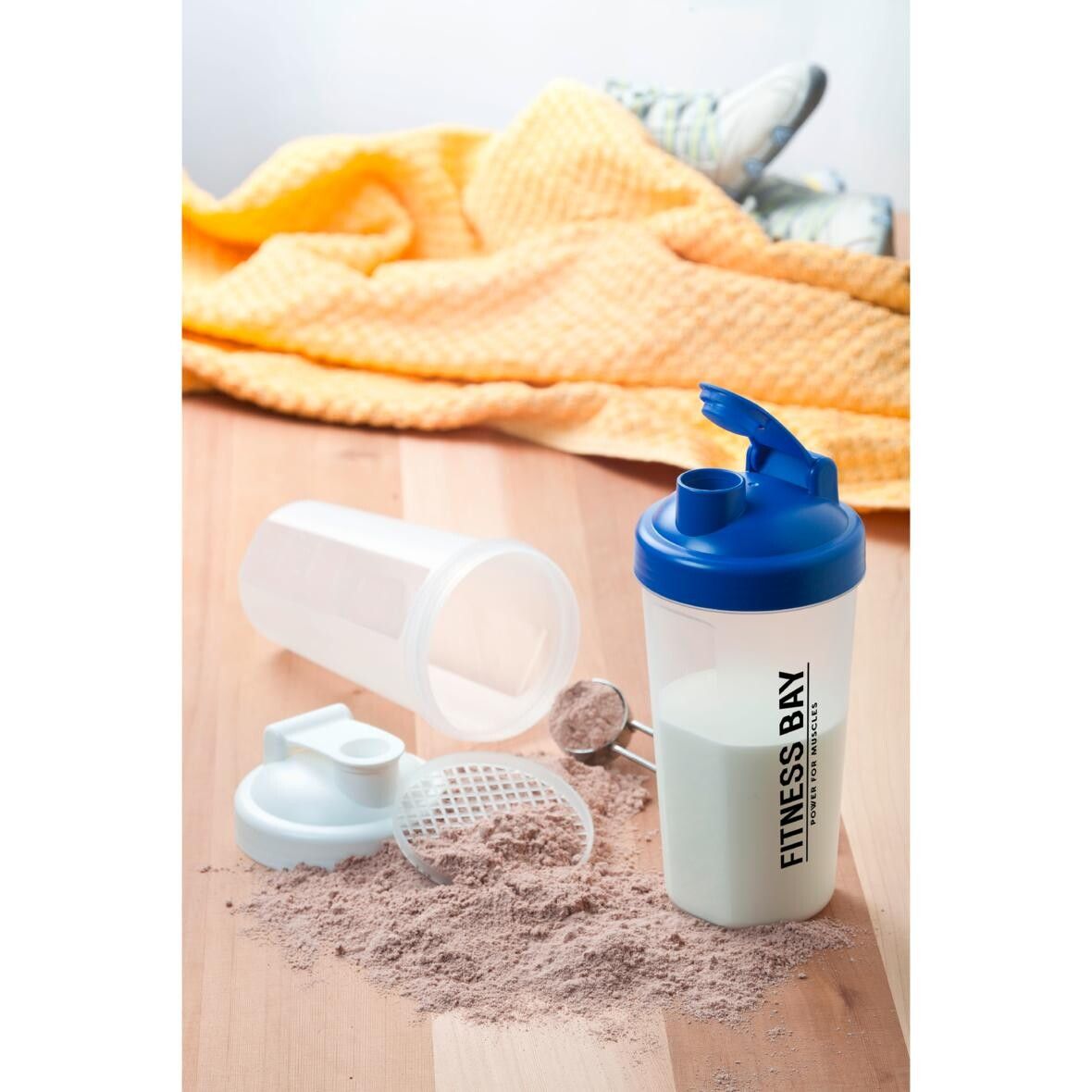 Shaker Protein, 0,60 l - weiß - transparent-608