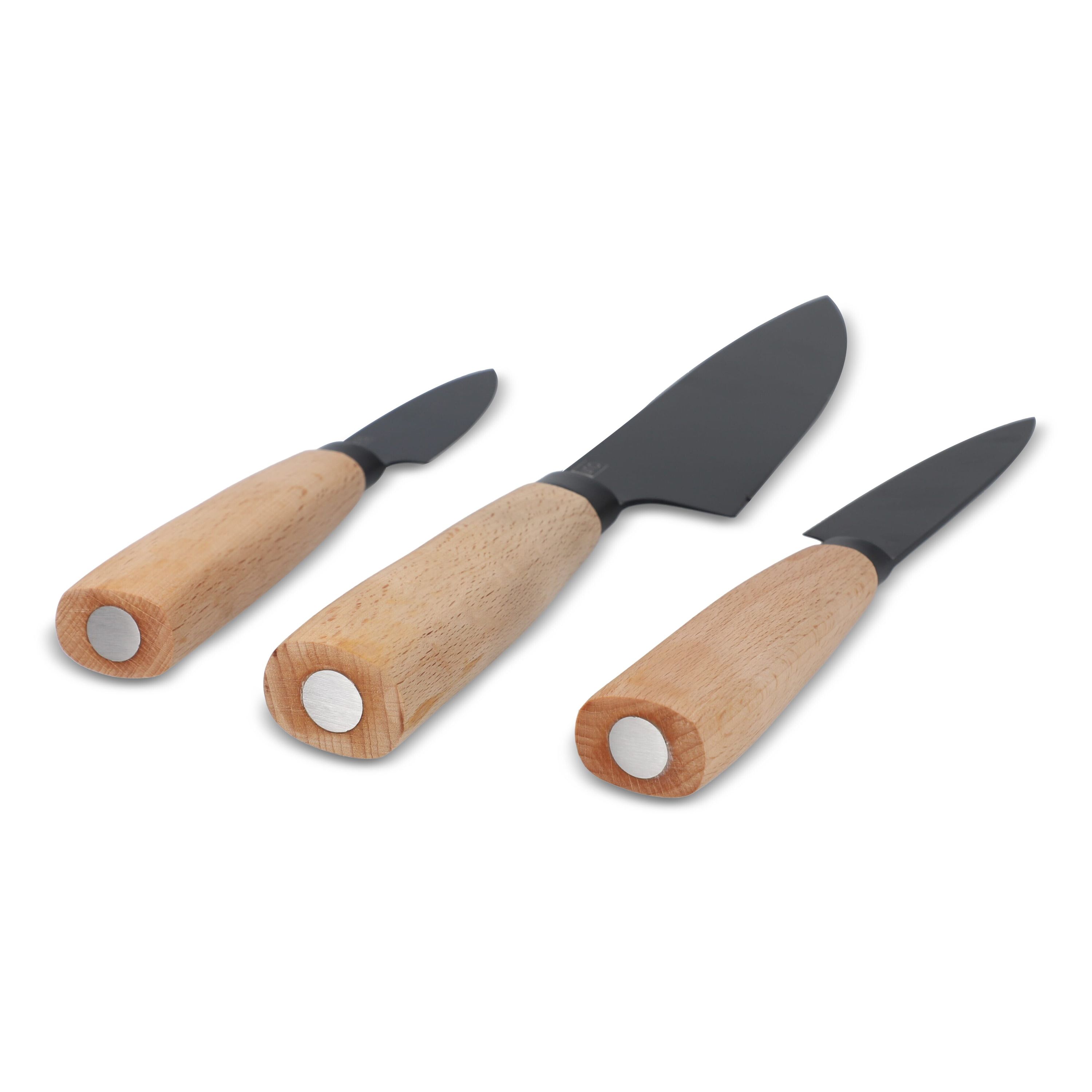 InSideOut 3 Stück Essential Messer Set Ravn - holz-953