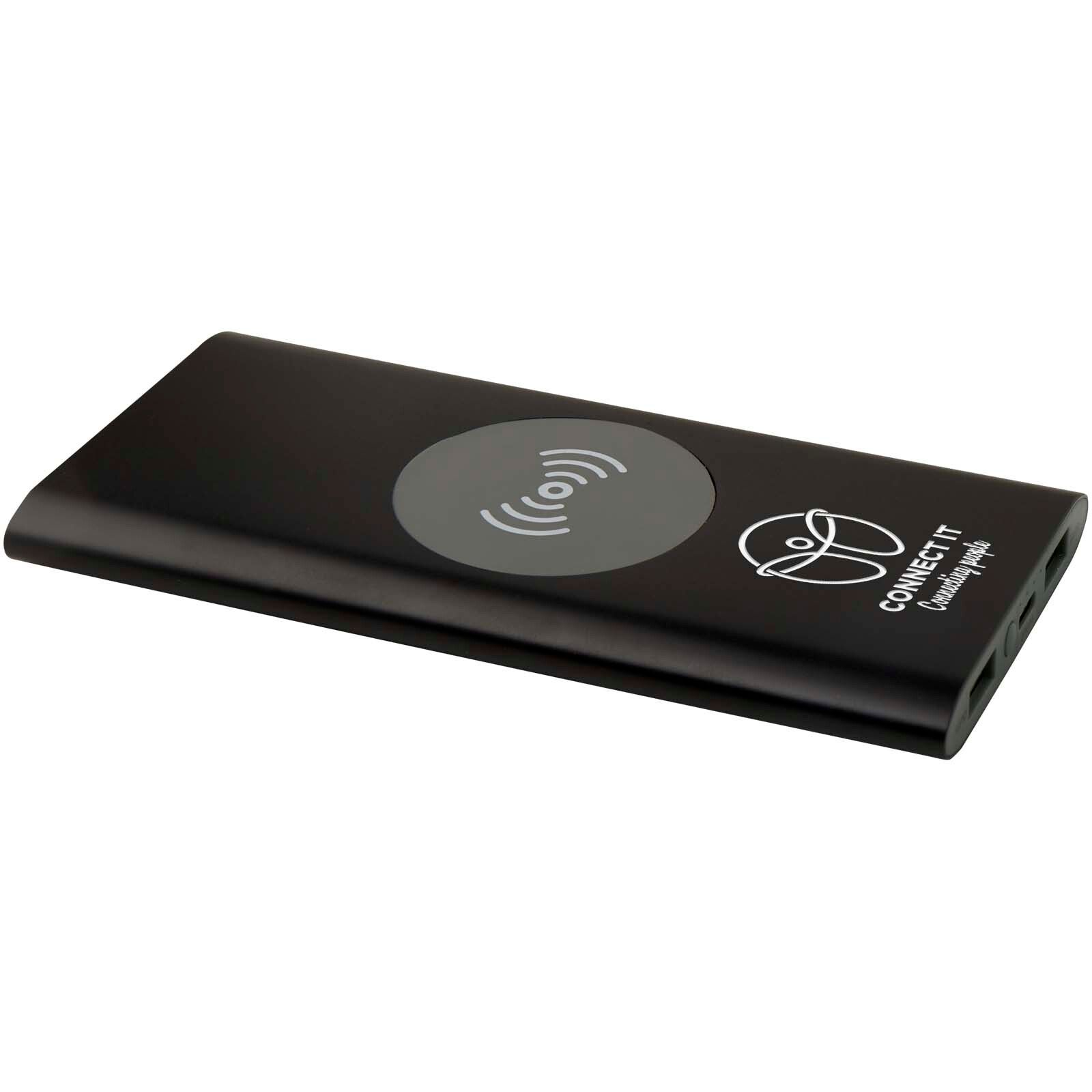Juice 8000 mAh Typ-C kabellose Powerbank aus recyceltem Aluminium - schwarz-743