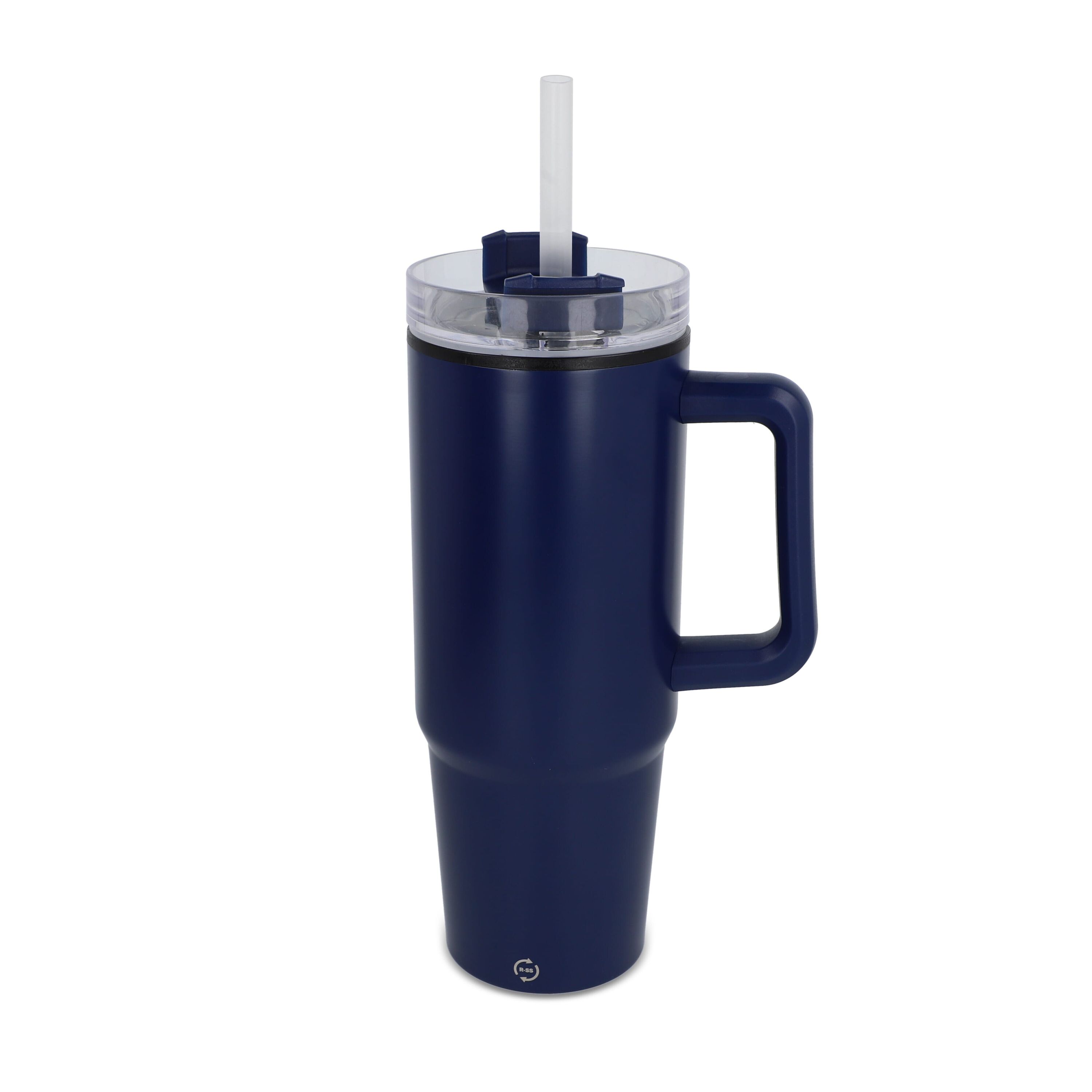 Miami Becher mit Henkel und Strohhalm 800ml - dunkelblau-165