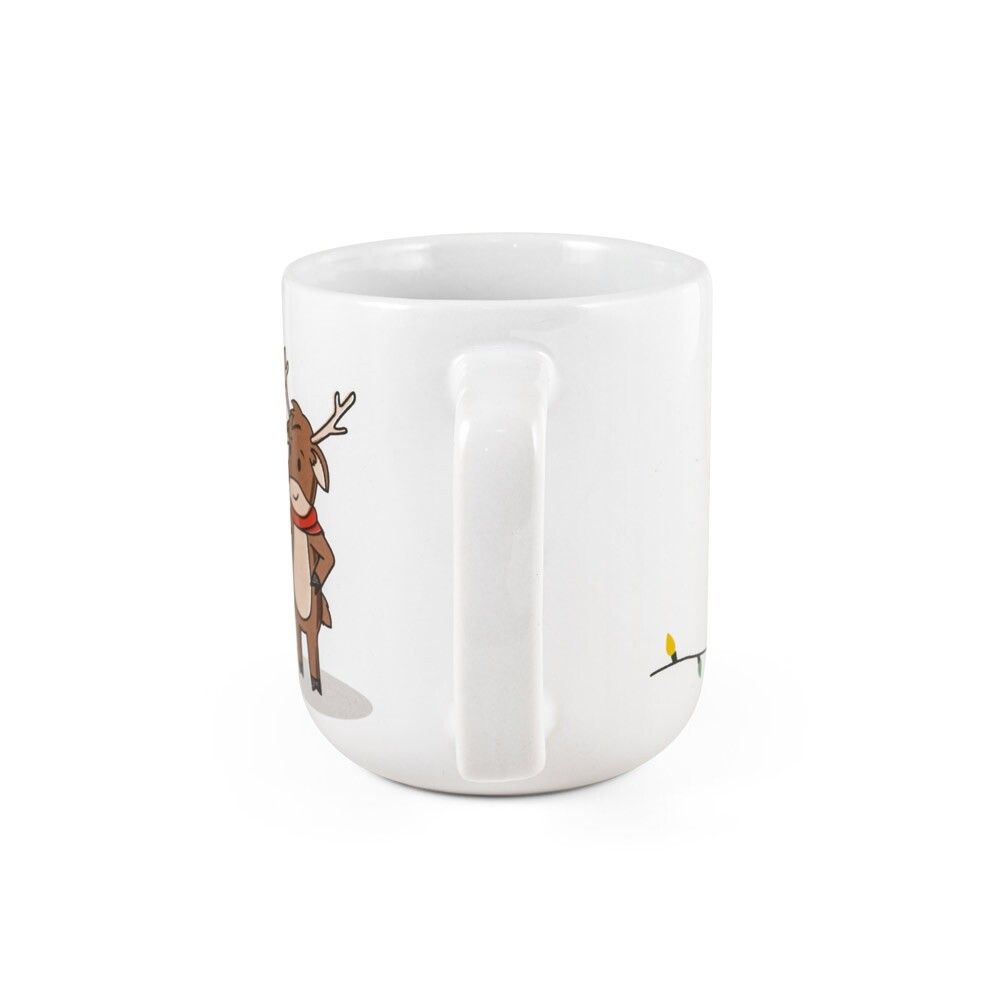 REINDEER Becher mit Weihnachtsdruck 330 ml - weiß-678