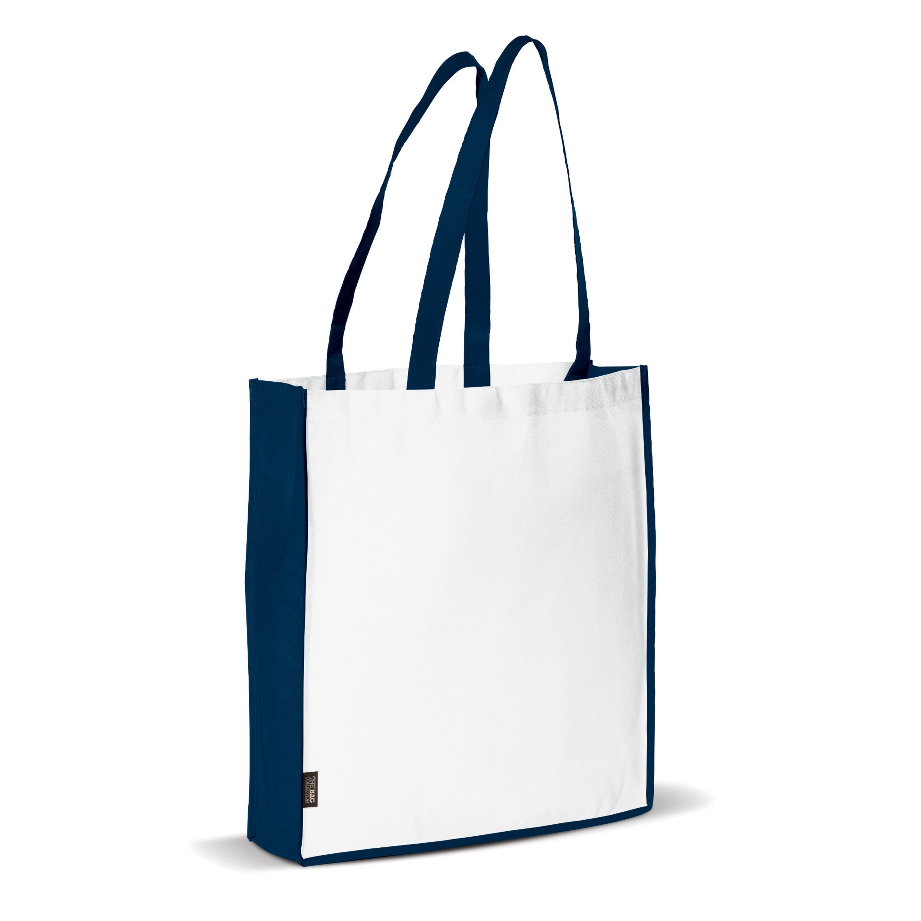 Tragetasche Non-Woven 75g/m² - weiss  -  dunkelblau-501