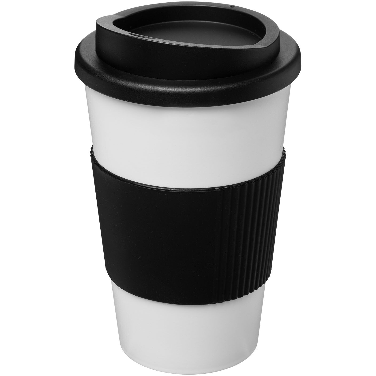 Americano 350 ml Isolierbecher mit Schutzring - weiss -  schwarz-584