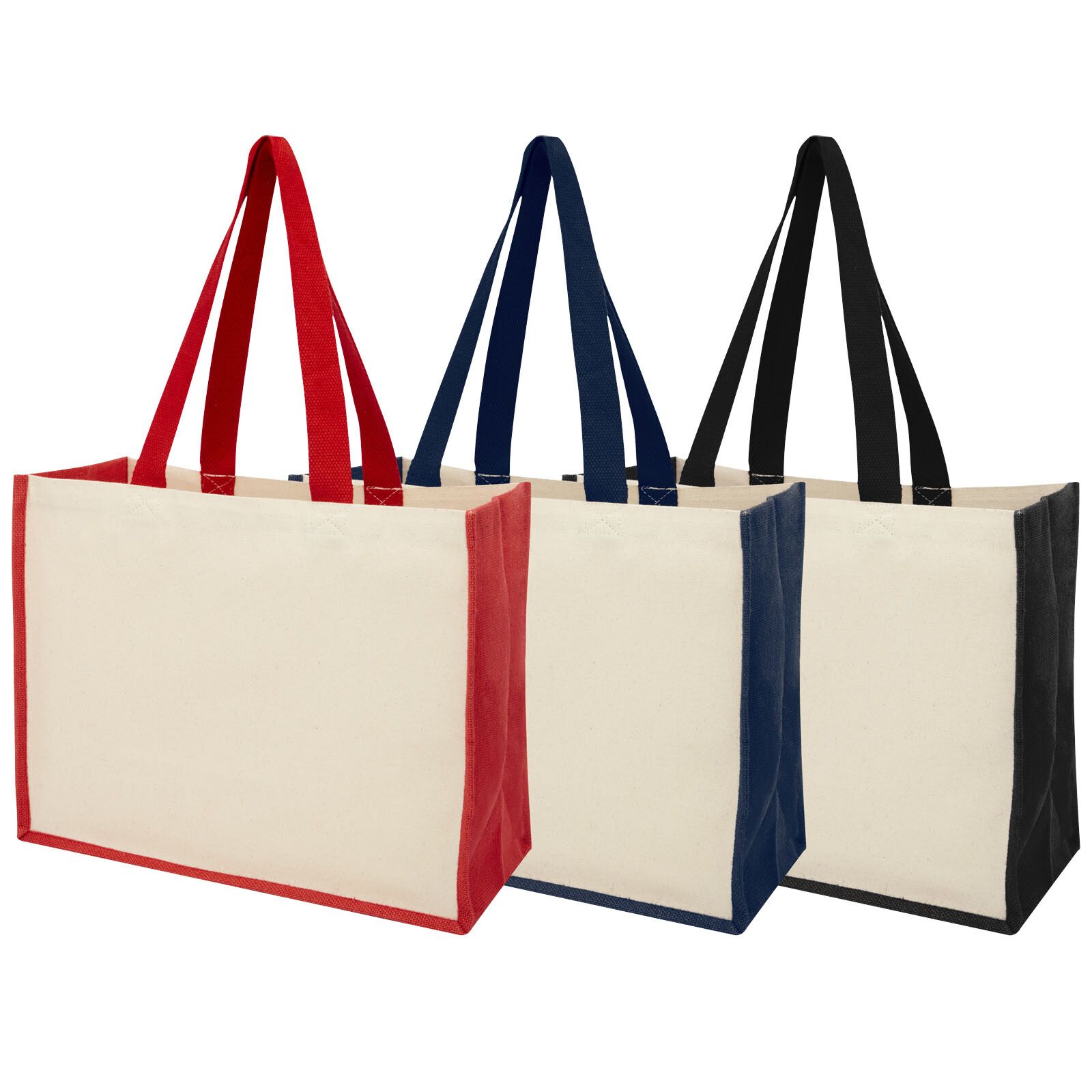 Varai 320 g/m Canvas und Jute Einkaufstasche 23L - navy-803