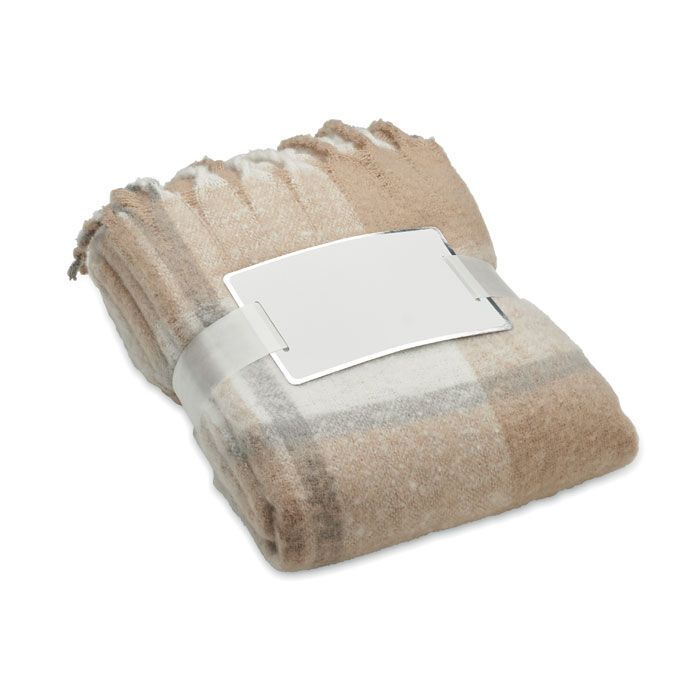 Karierte Mohair-Decke QUET - beige-347