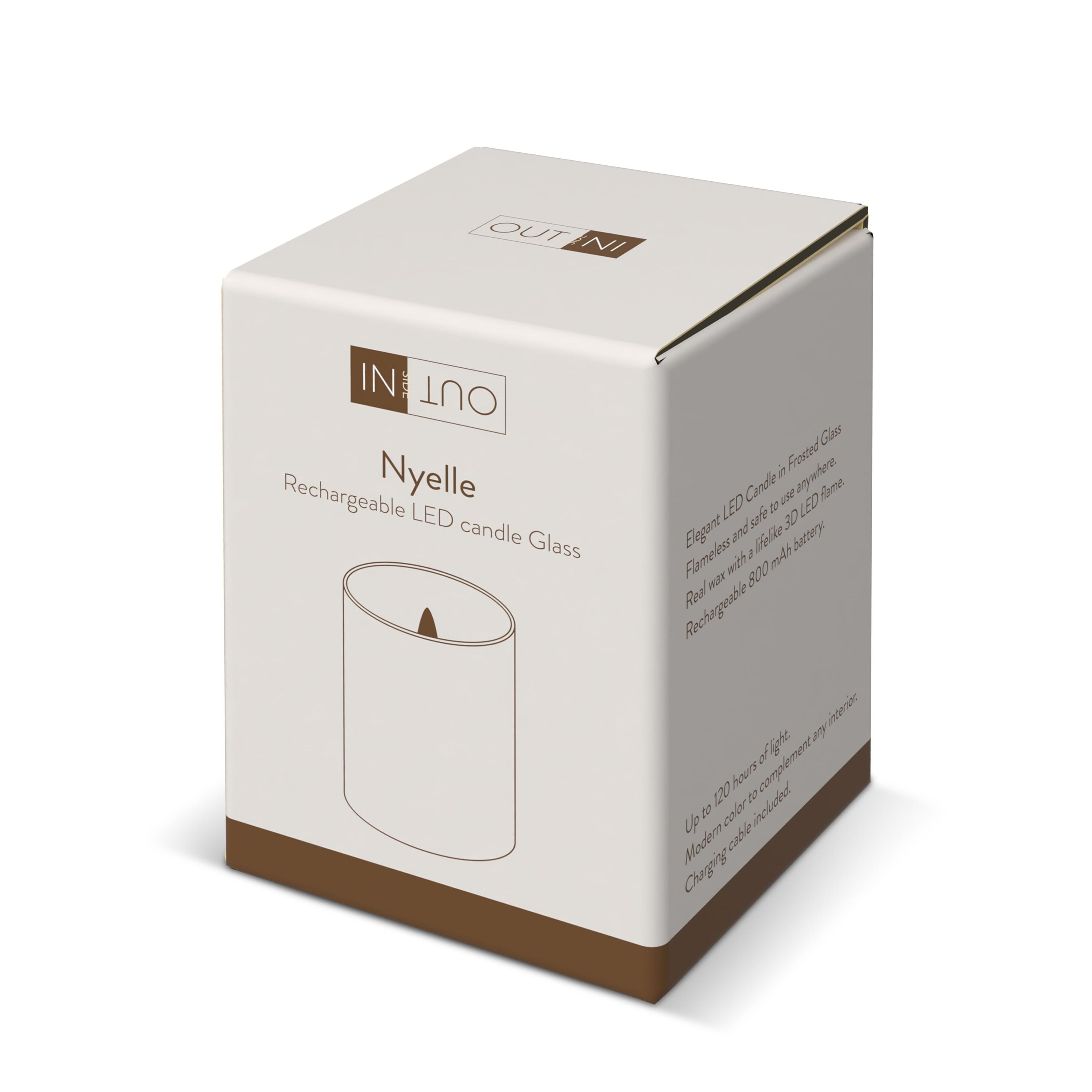 Nyelle Wiederaufladbare LED-Wachskerze im Glas - braun-462