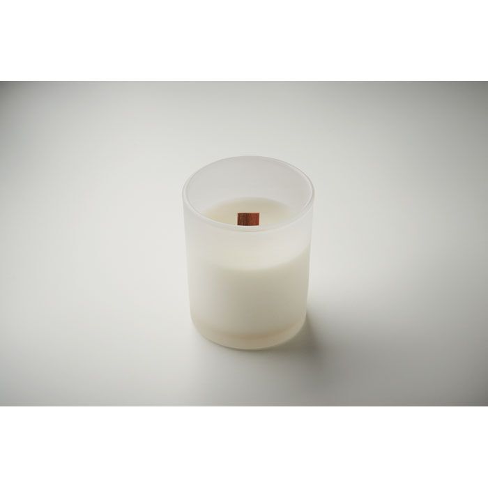 Kerze aus Pflanzenwachs 80 g KIVAS WOOD - weiß-712