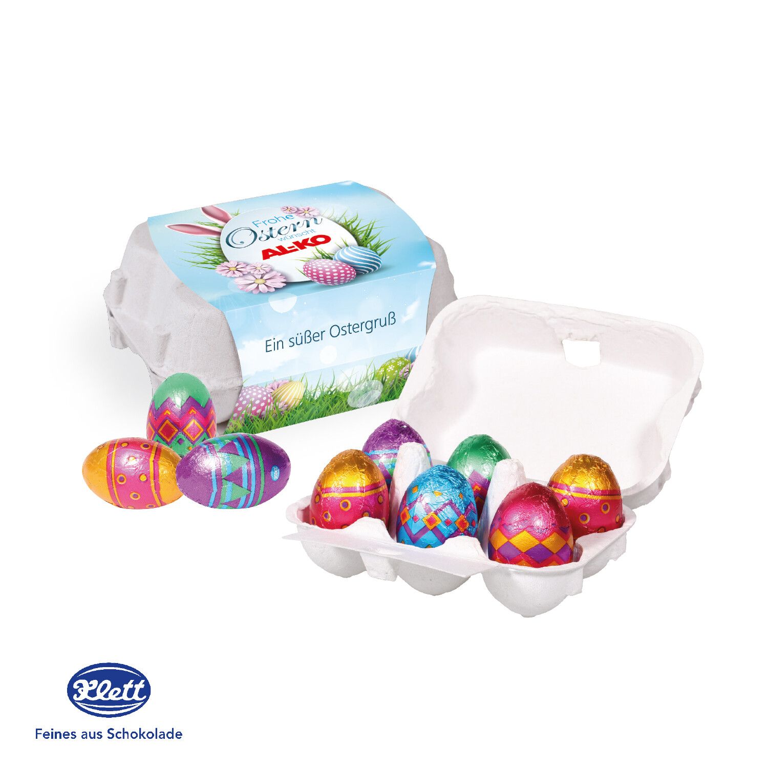 Schoko-Eier 6Er mit Klett Schokolade-322