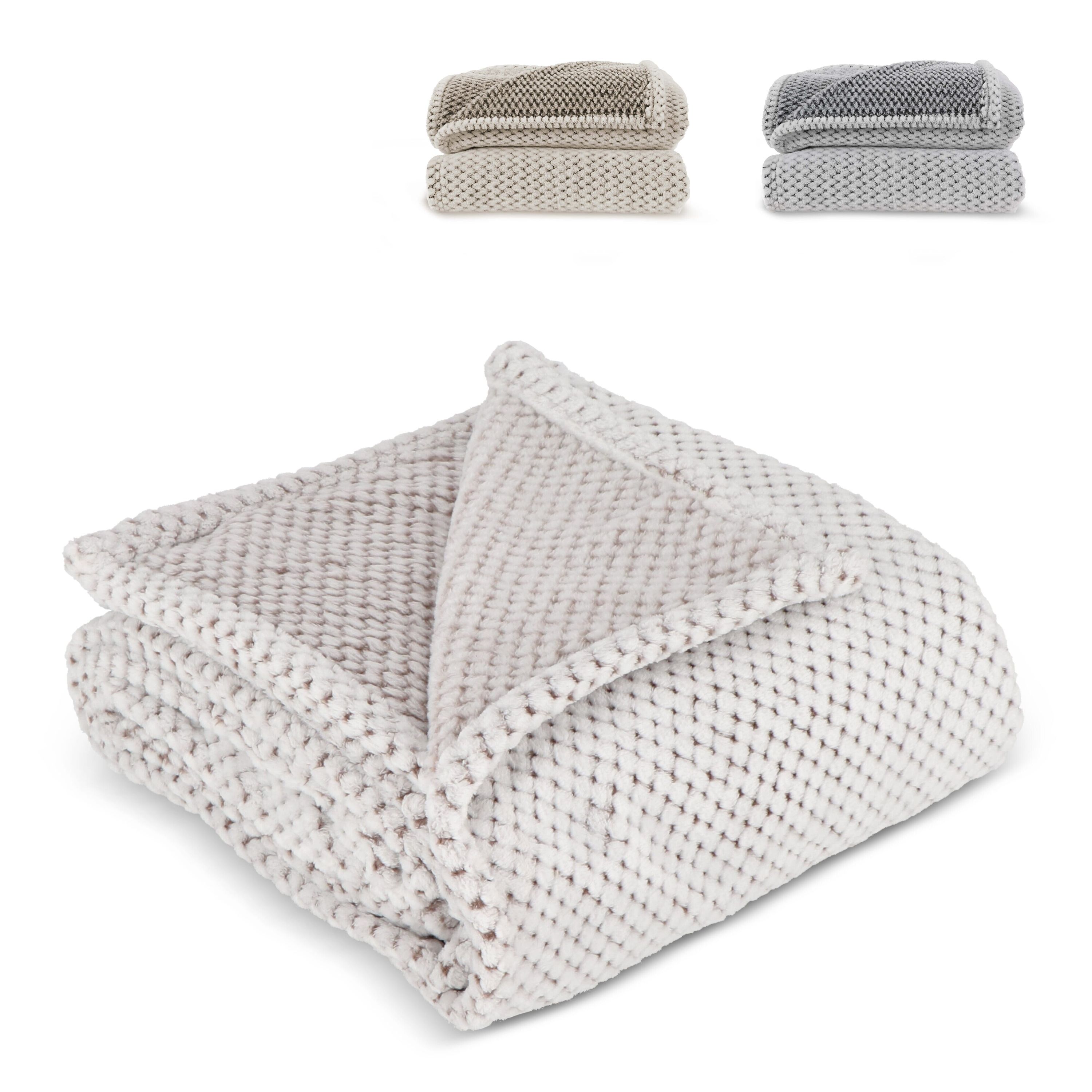 Sagaform Anni R-PET Vlies-Decke - grau-844