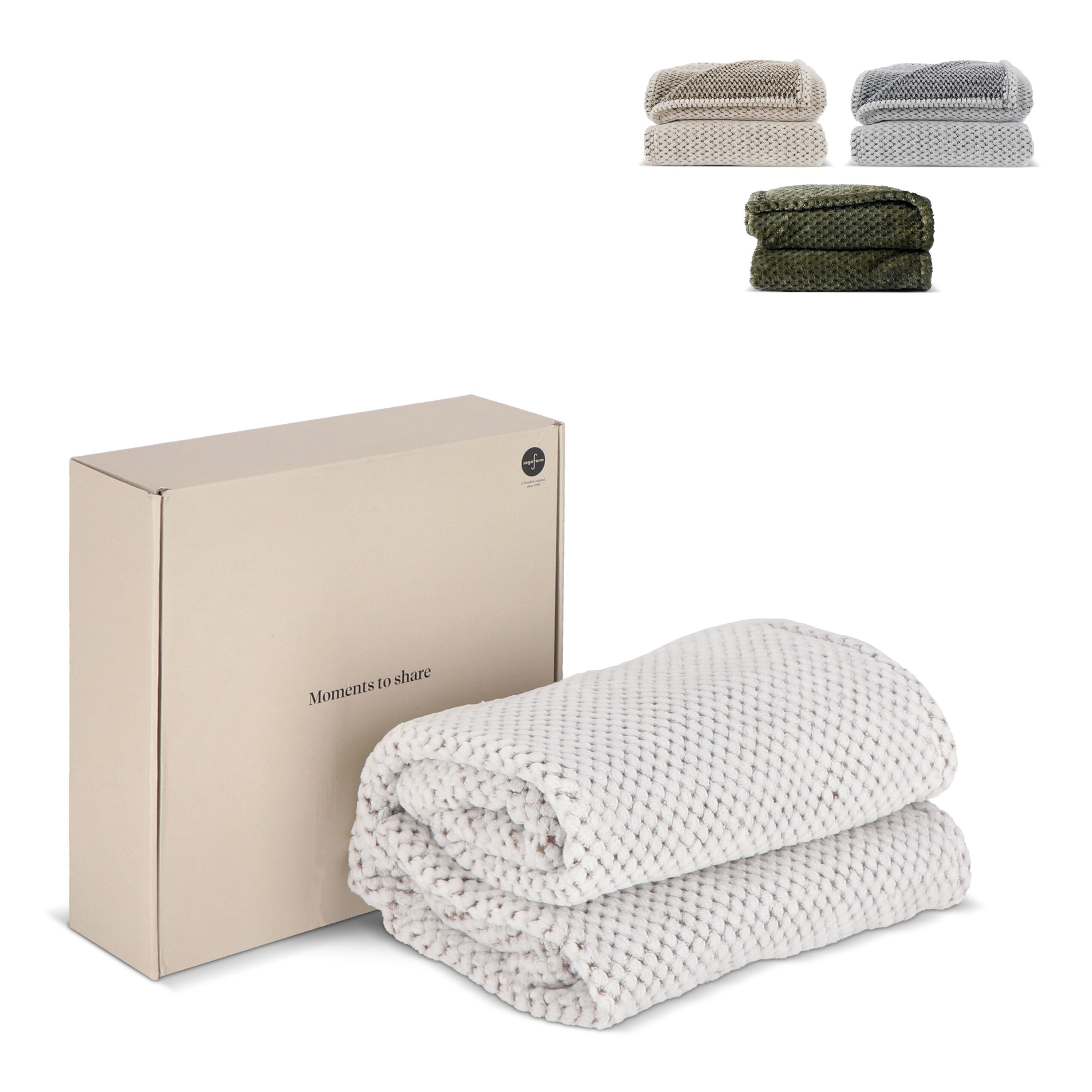 Sagaform Anni R-PET Vlies-Decke - grau-844