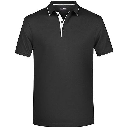 Men´s Polo Stripe - black - silver solid-516