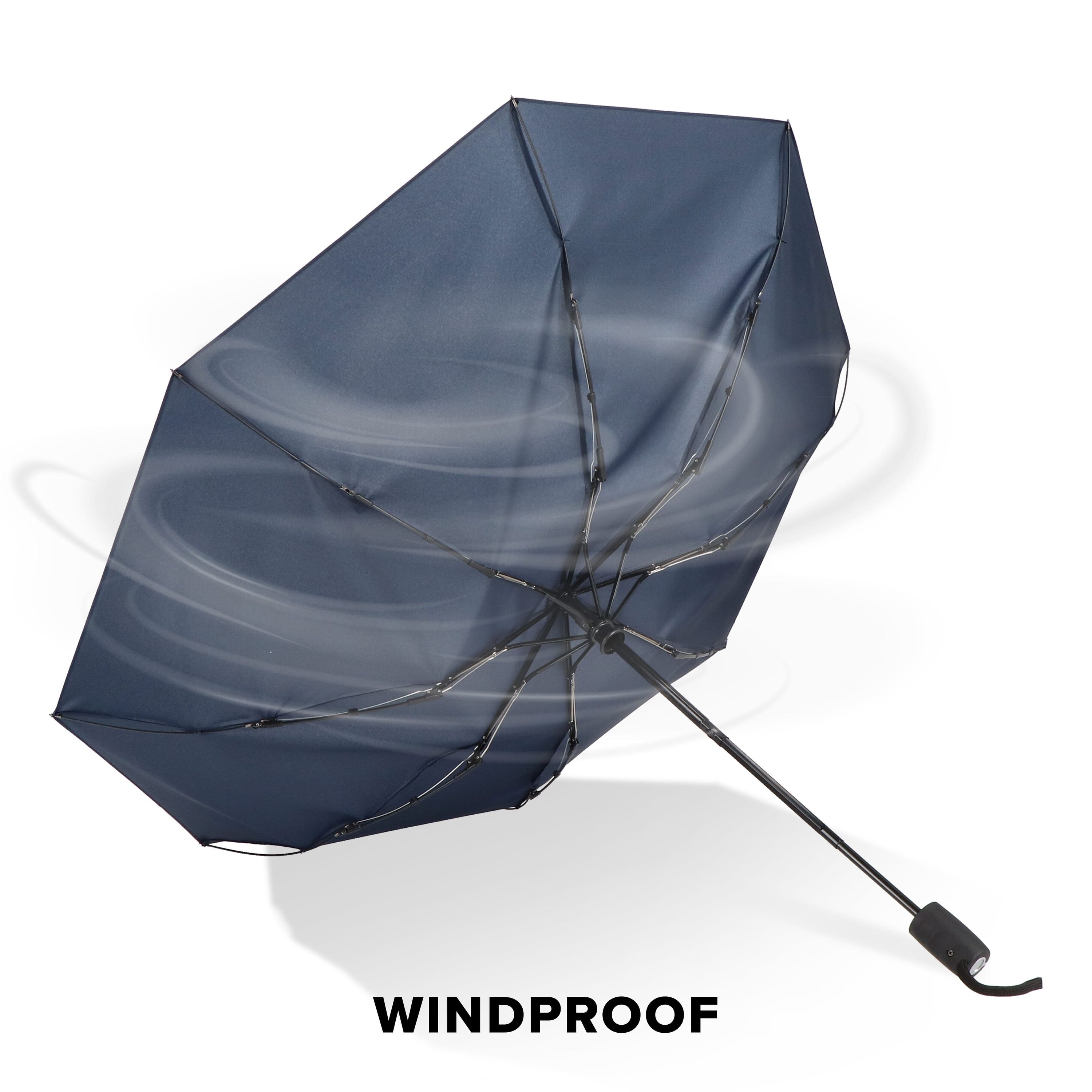 Taman Pongee 21 Faltbarer windproof Regenschirm Auto open & close - dunkelblau-384