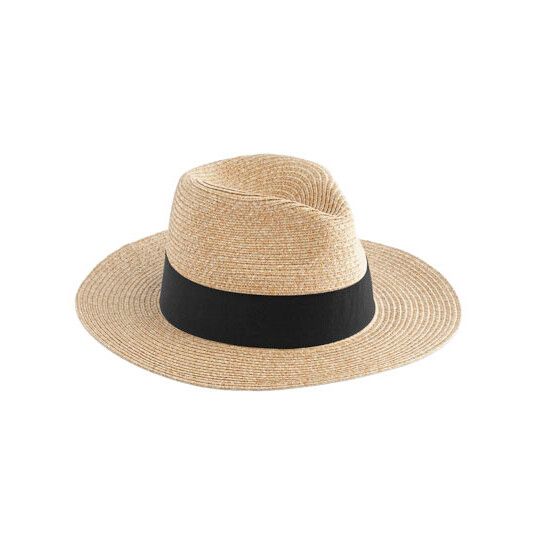 Straw Fedora - natural - black-896