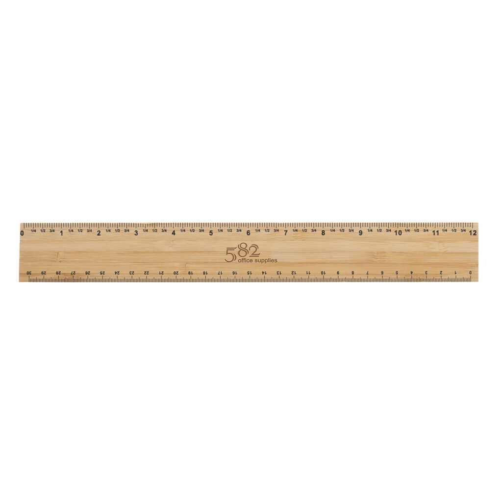 Timberson extra dickes 30cm doppelseitiges Bambuslineal - braun-814