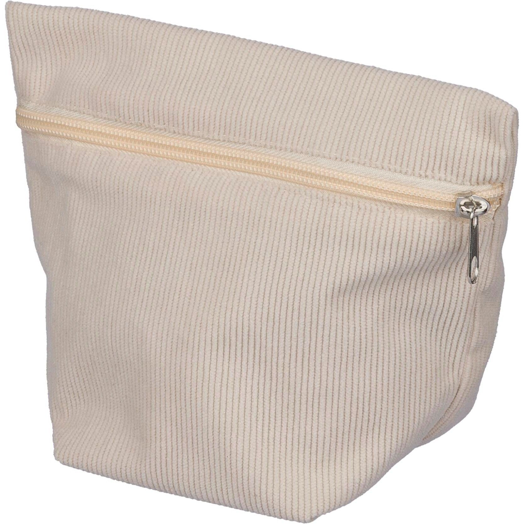 Kosmetiktasche aus Cord mit Reißverschluss Tia - grau-413